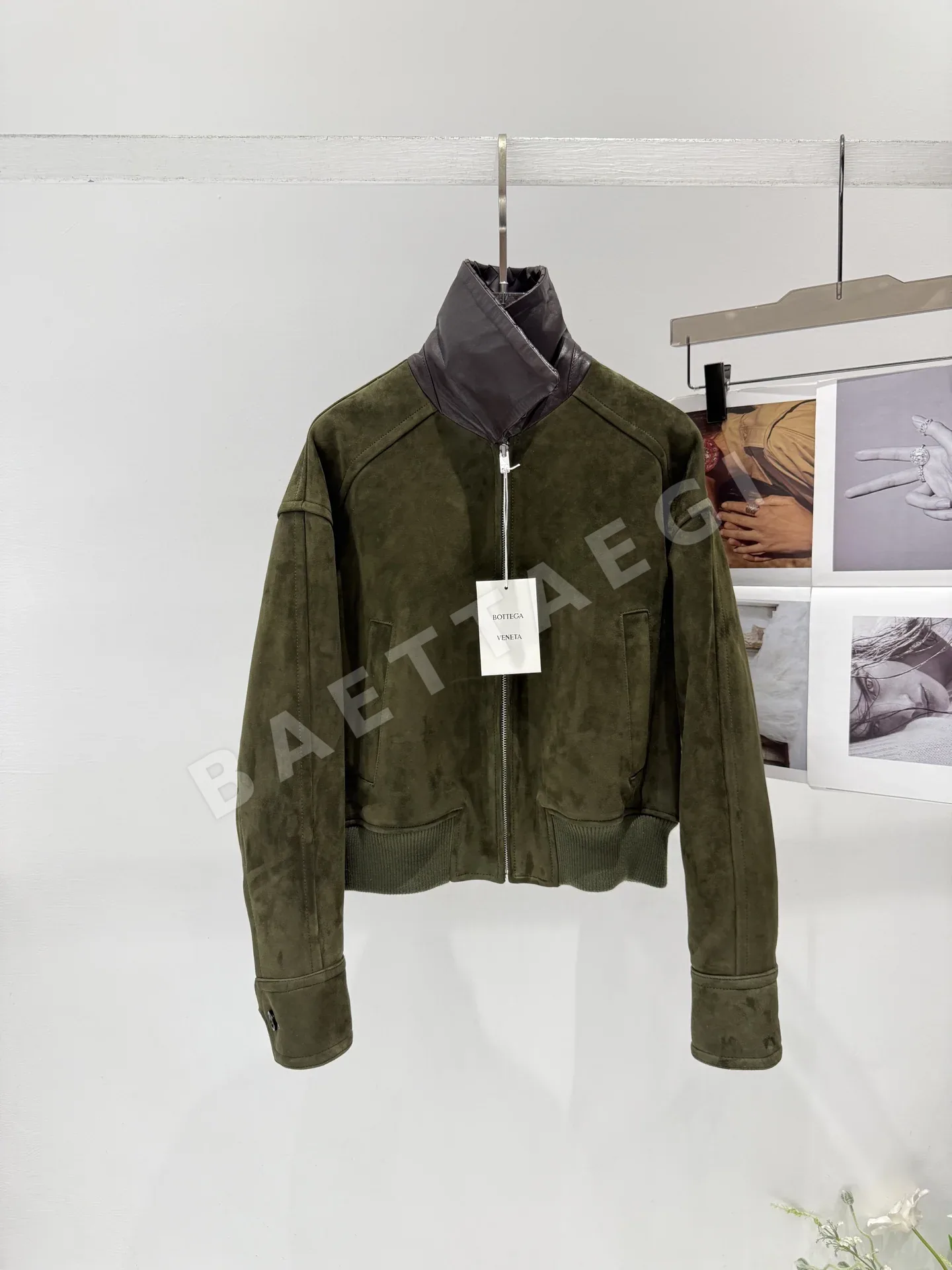 보테가베네타 라펠 탈착 가죽 여성 자켓 상세 이미지 3