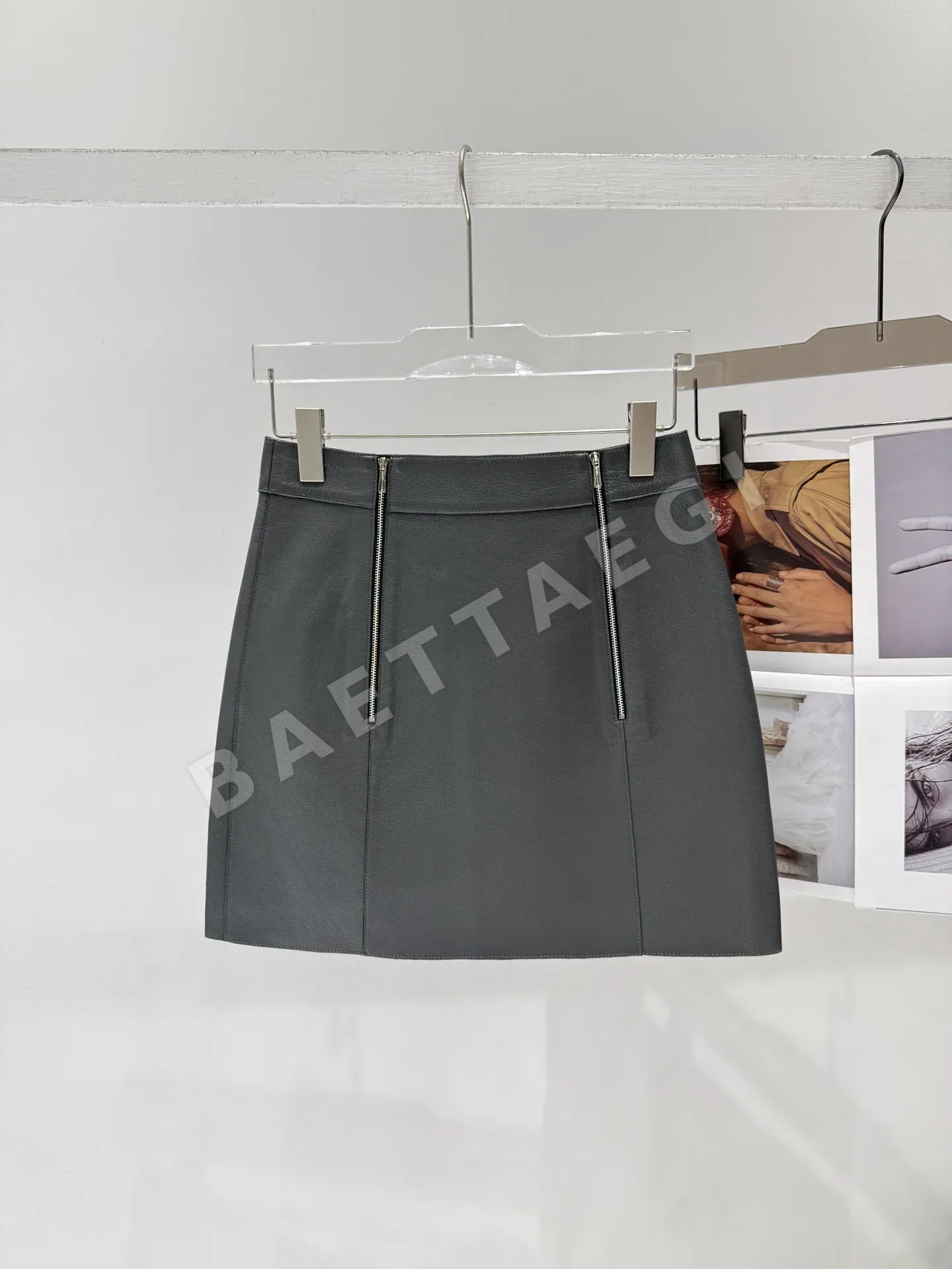 에르메스 램스킨 가죽 여성 스커트 상세 이미지 2