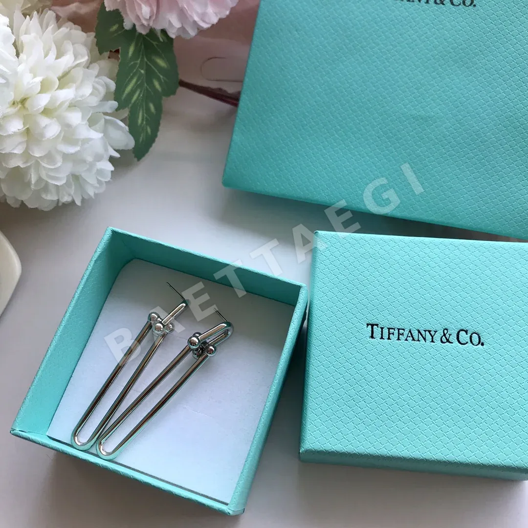 티파니 더블 체인 후프 귀걸이 상세 이미지 2