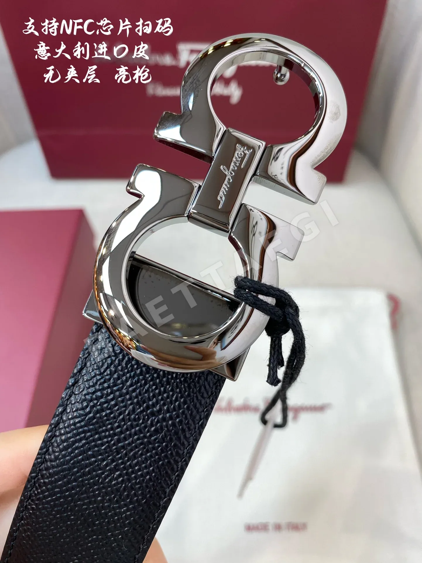 페레가모 본가죽 벨트 3.5 CM202500320 상세 이미지 3