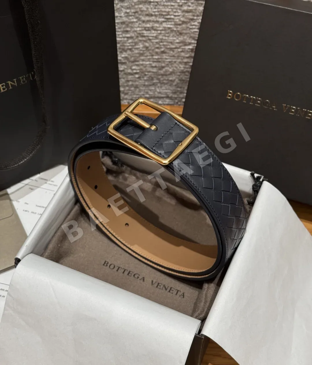 보테가베네타 남성 가죽 위빙 벨트 40MM 상세 이미지 3