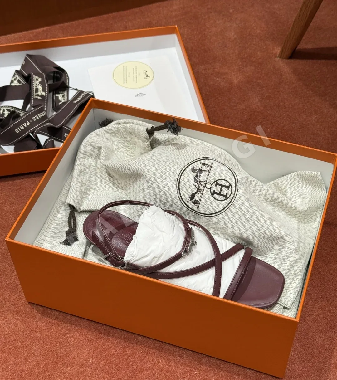 에르메스 샌들 Red calfskin 상세 이미지 6