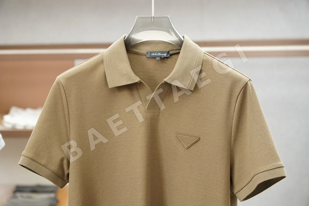 프라다 남성 실크 폴로 메시 반팔 셔츠 상세 이미지 4