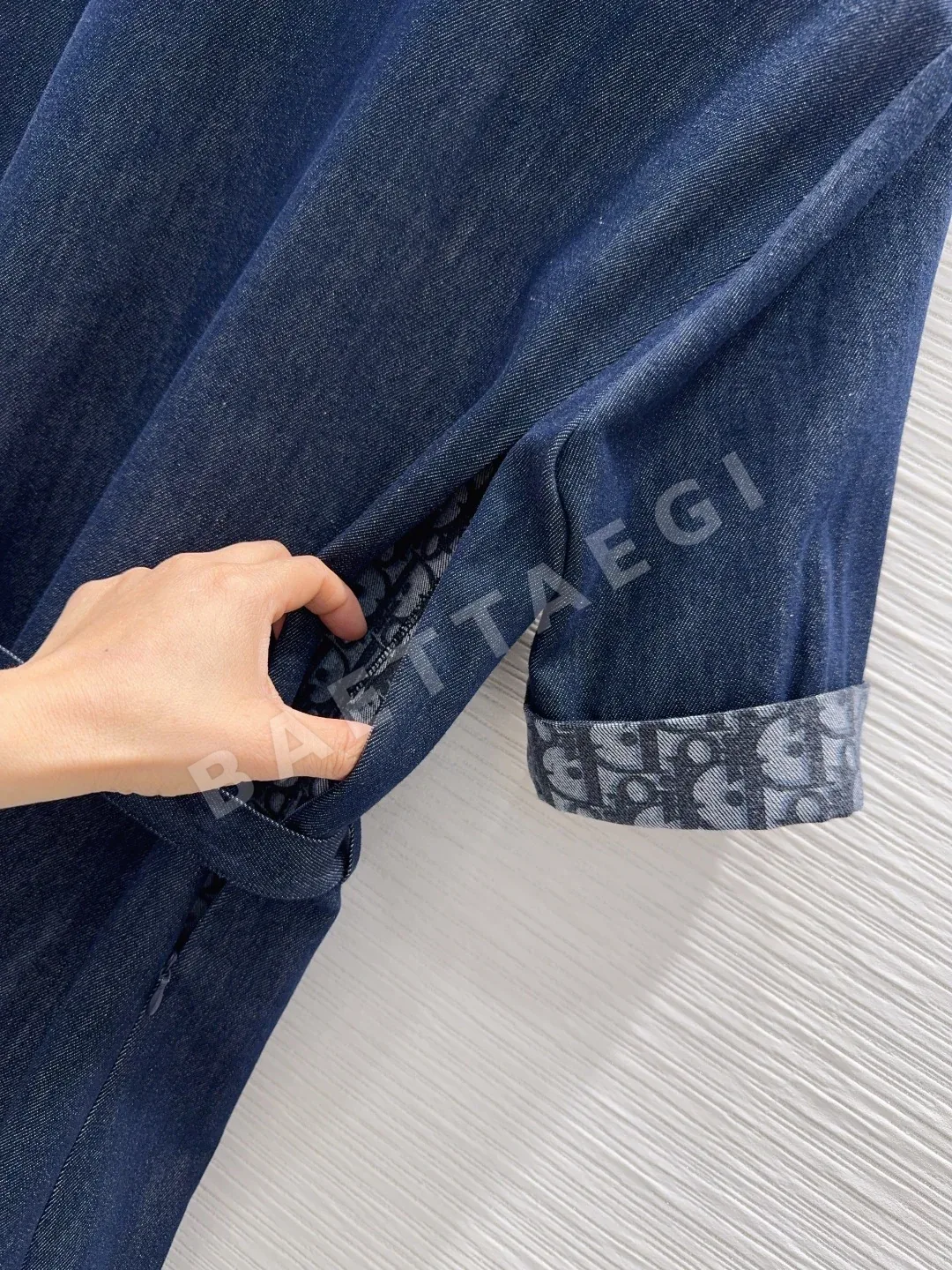 디올 데님 로고 원피스 상세 이미지 5