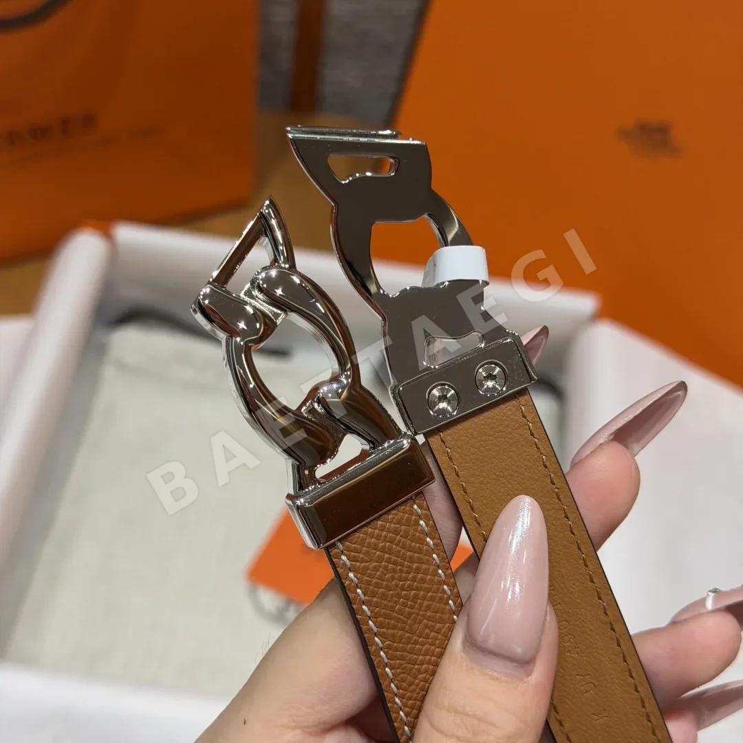 에르메스 H 앵커 체인 18mm 앱송 가죽 벨트 상세 이미지 5