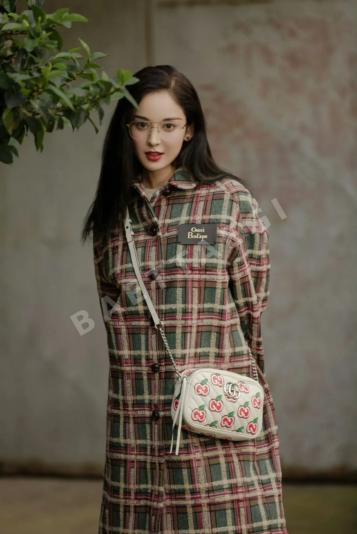 구찌 울 체크 여성 자켓 91723
