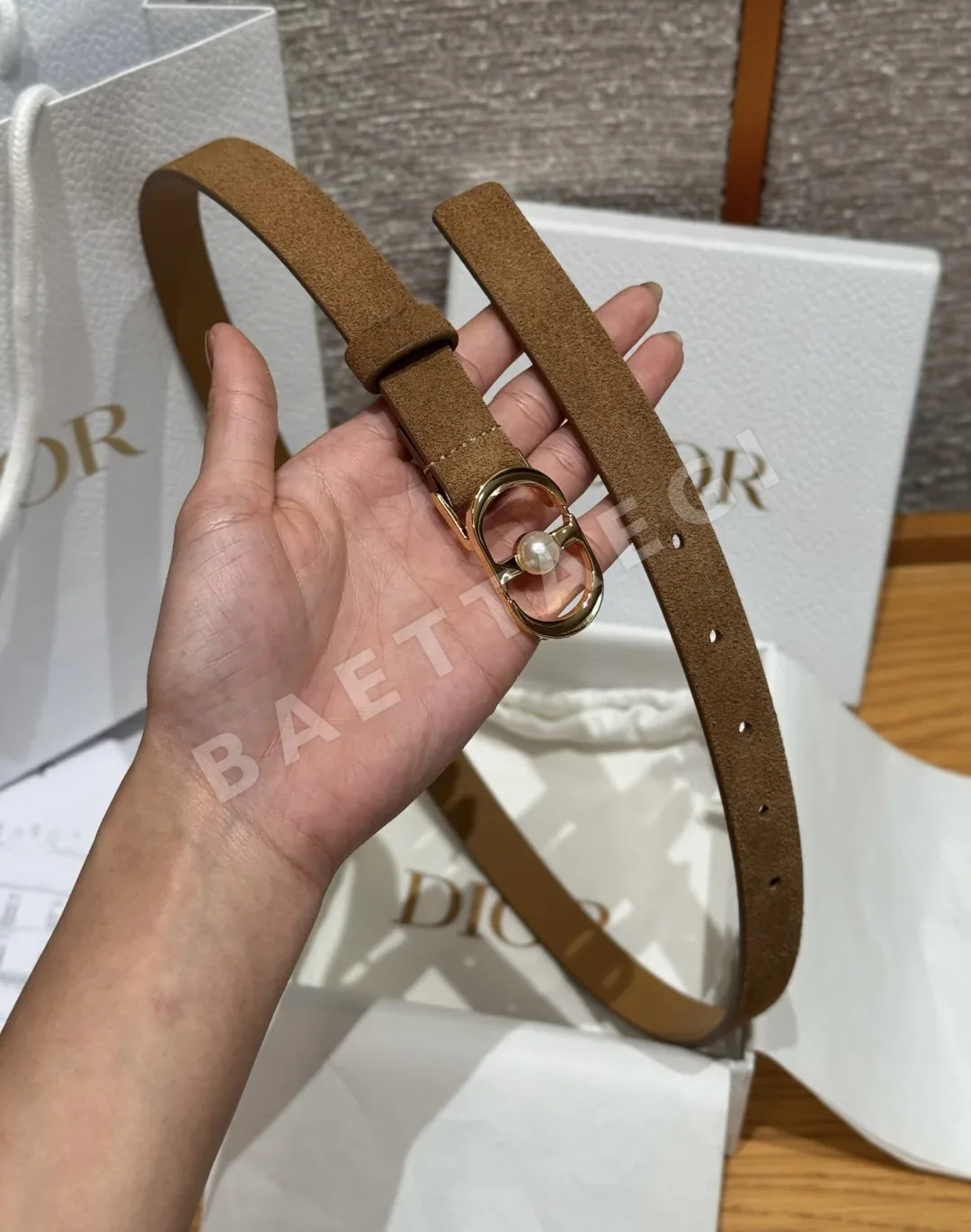 디올 럭키 스타 소가죽 벨트 상세 이미지 4