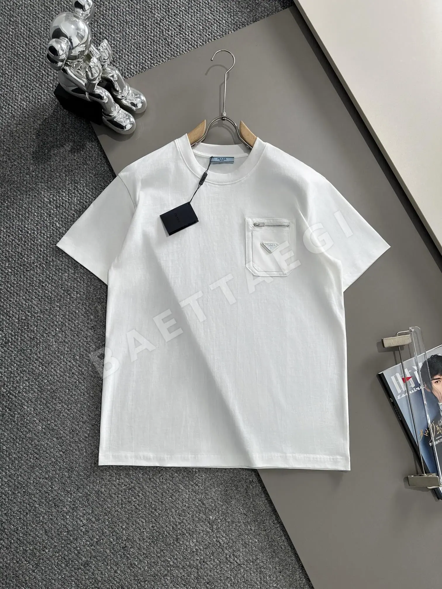 프라다 유니섹스 반팔 티셔츠 53791
