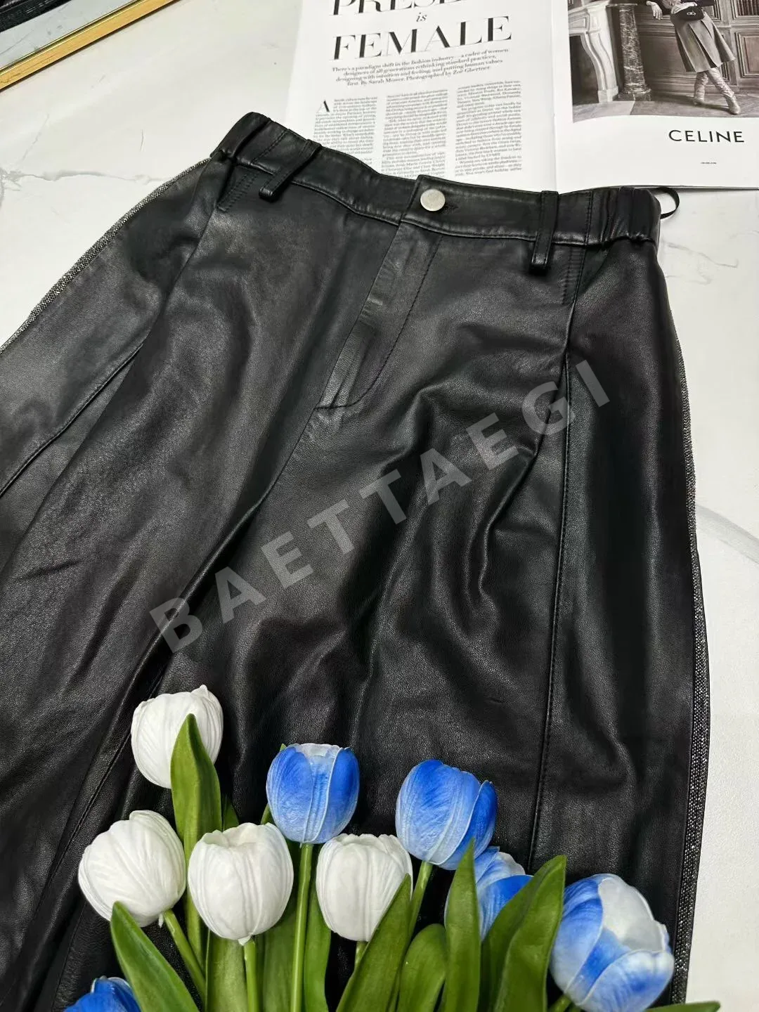 에르메스 가죽 스커트 상세 이미지 4