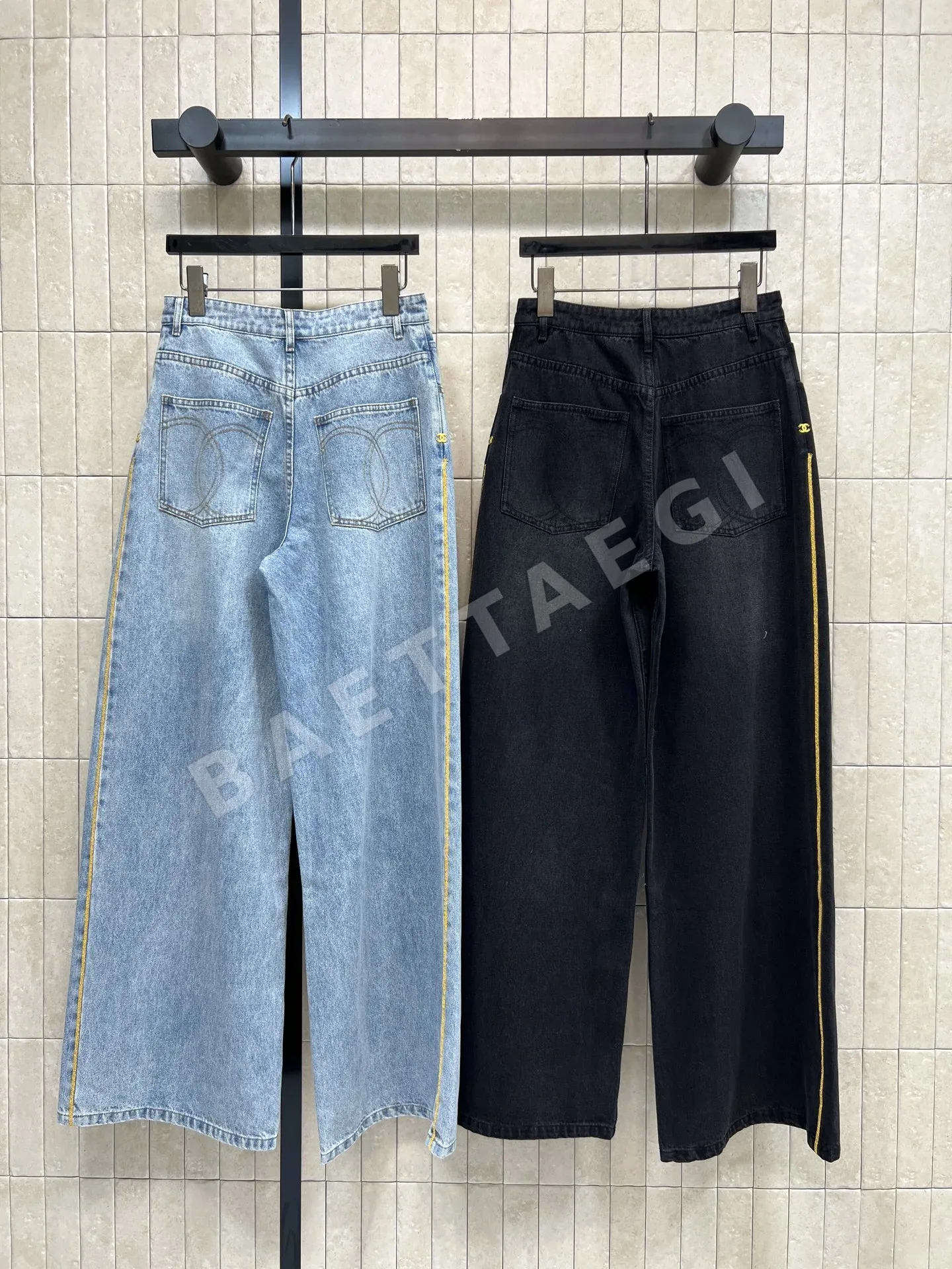 샤넬 프린지 데님 여성 바지 상세 이미지 7