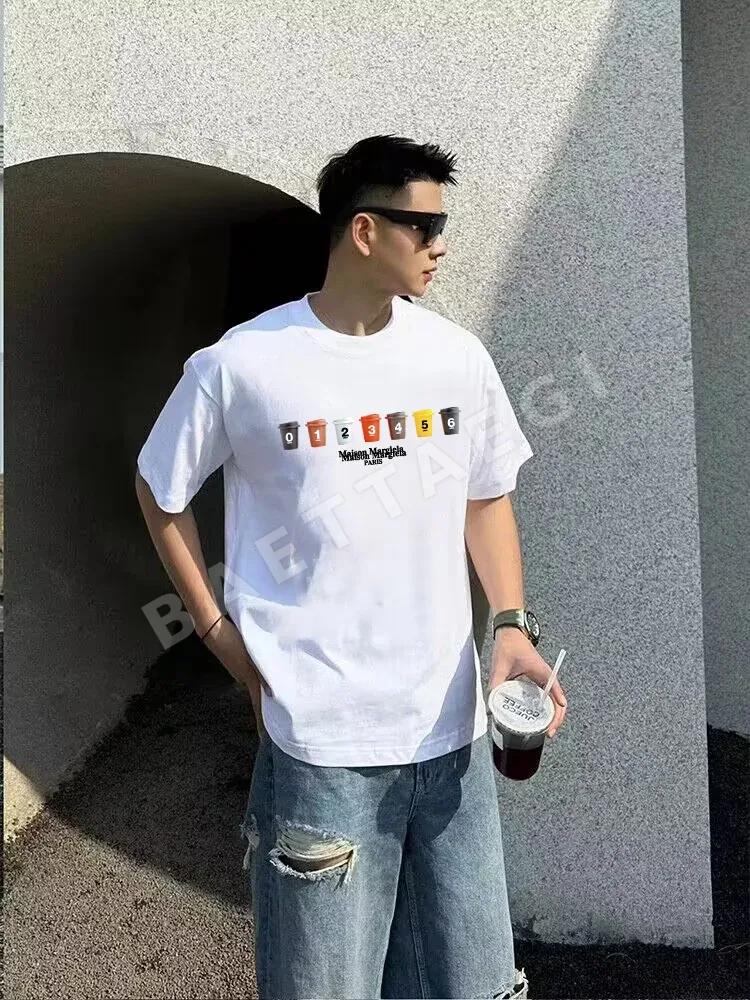 마르지엘라 프린트 로고 코튼 반팔 티셔츠 상세 이미지 7