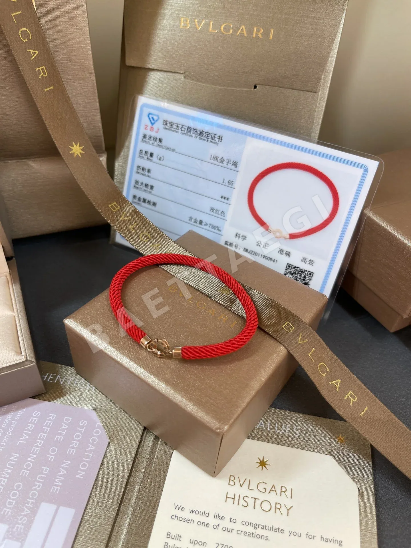 불가리 레드 로프 골드 팔찌 상세 이미지 2