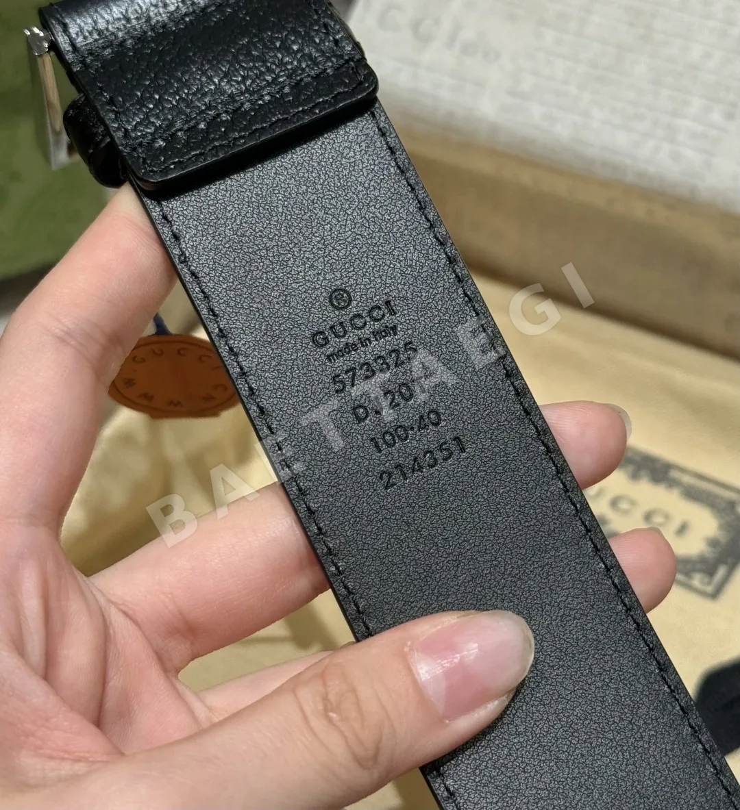 구찌 블랙 가죽 벨트 상세 이미지 6