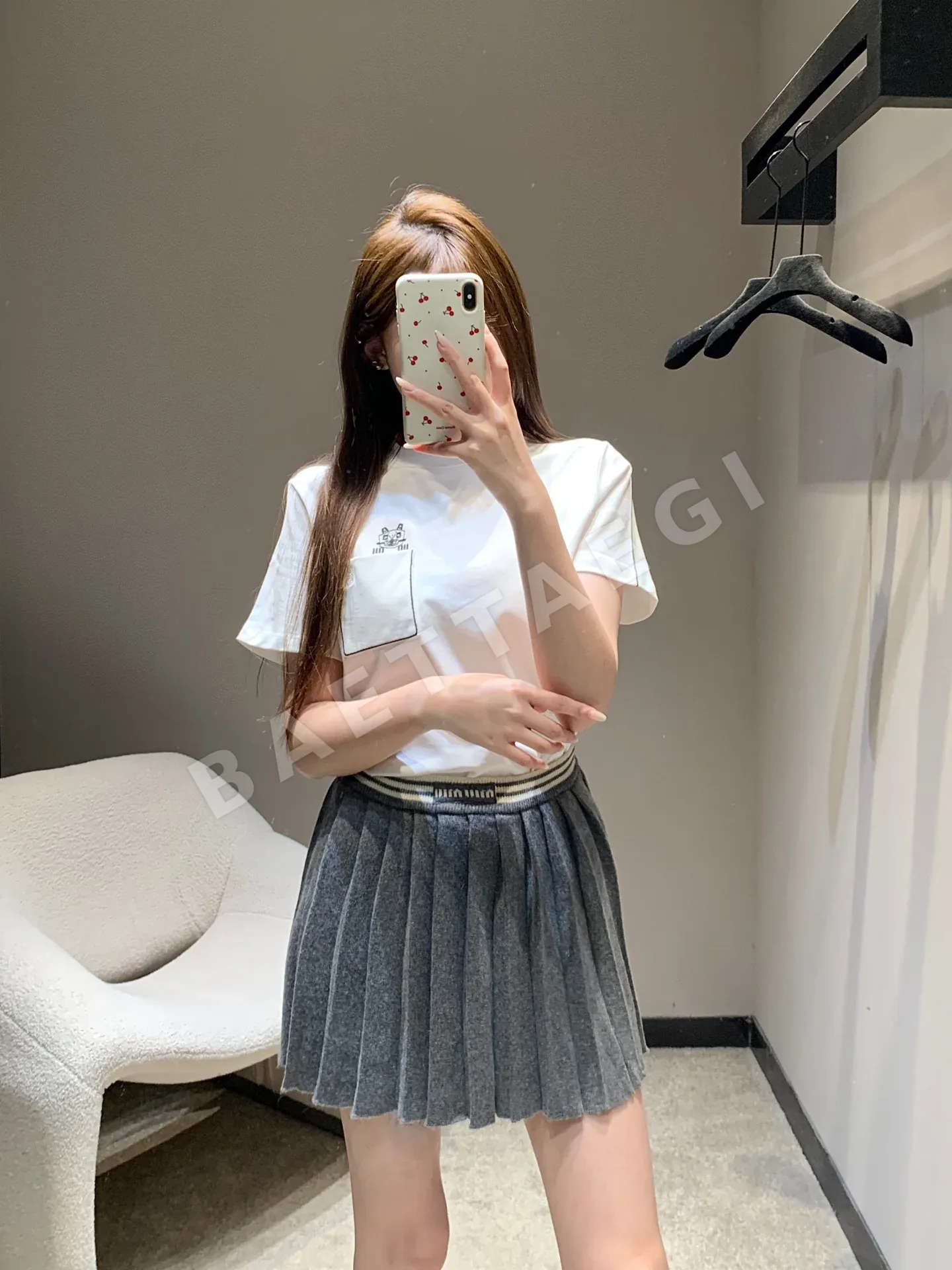 루이비통 자수 오버핏 코튼 반팔 티셔츠 5917 상세 이미지 7