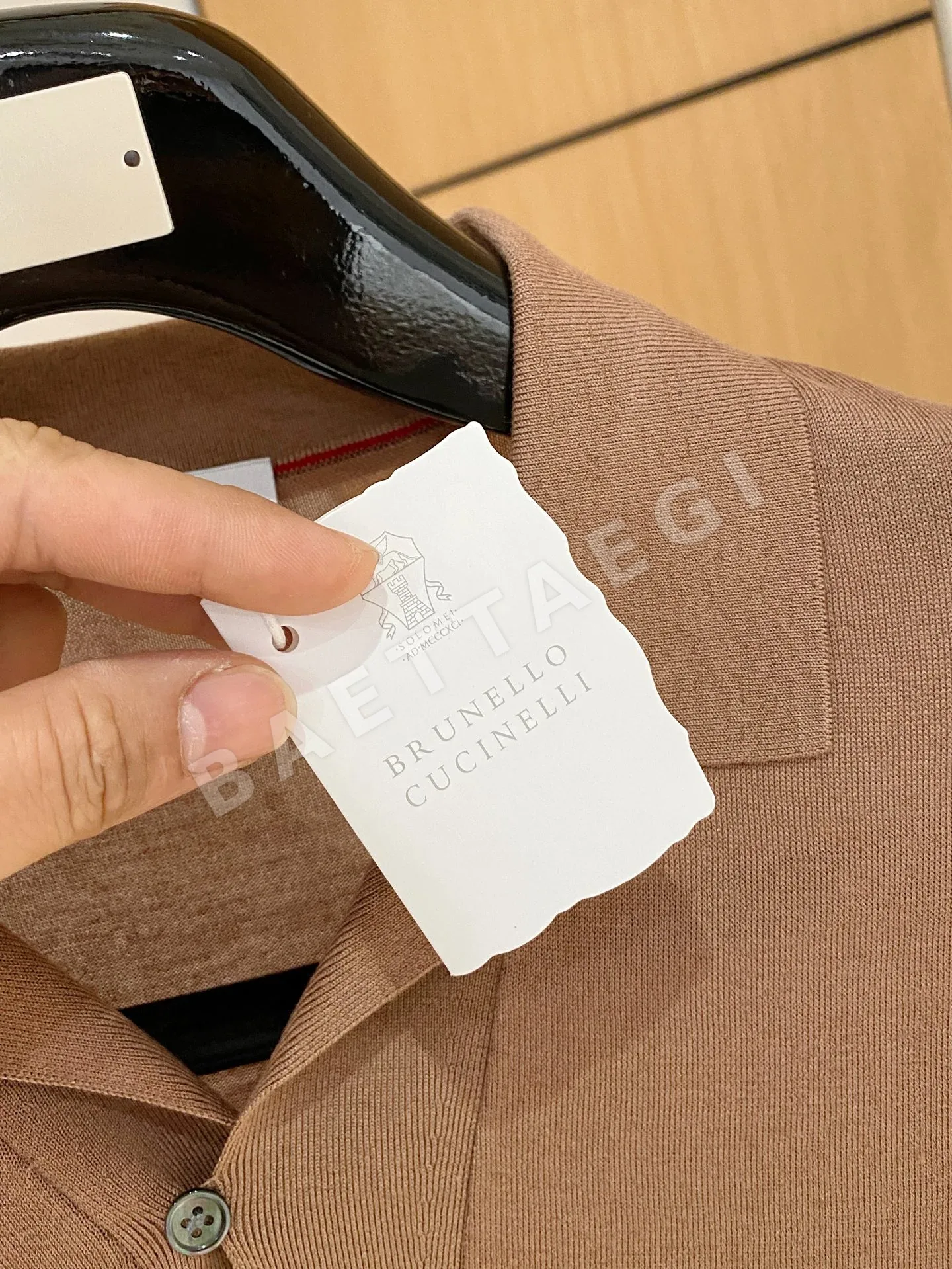 브루넬로쿠치넬리 남성 아세테이트 텐셀 실크 혼방 반팔 티셔츠 상세 이미지 5