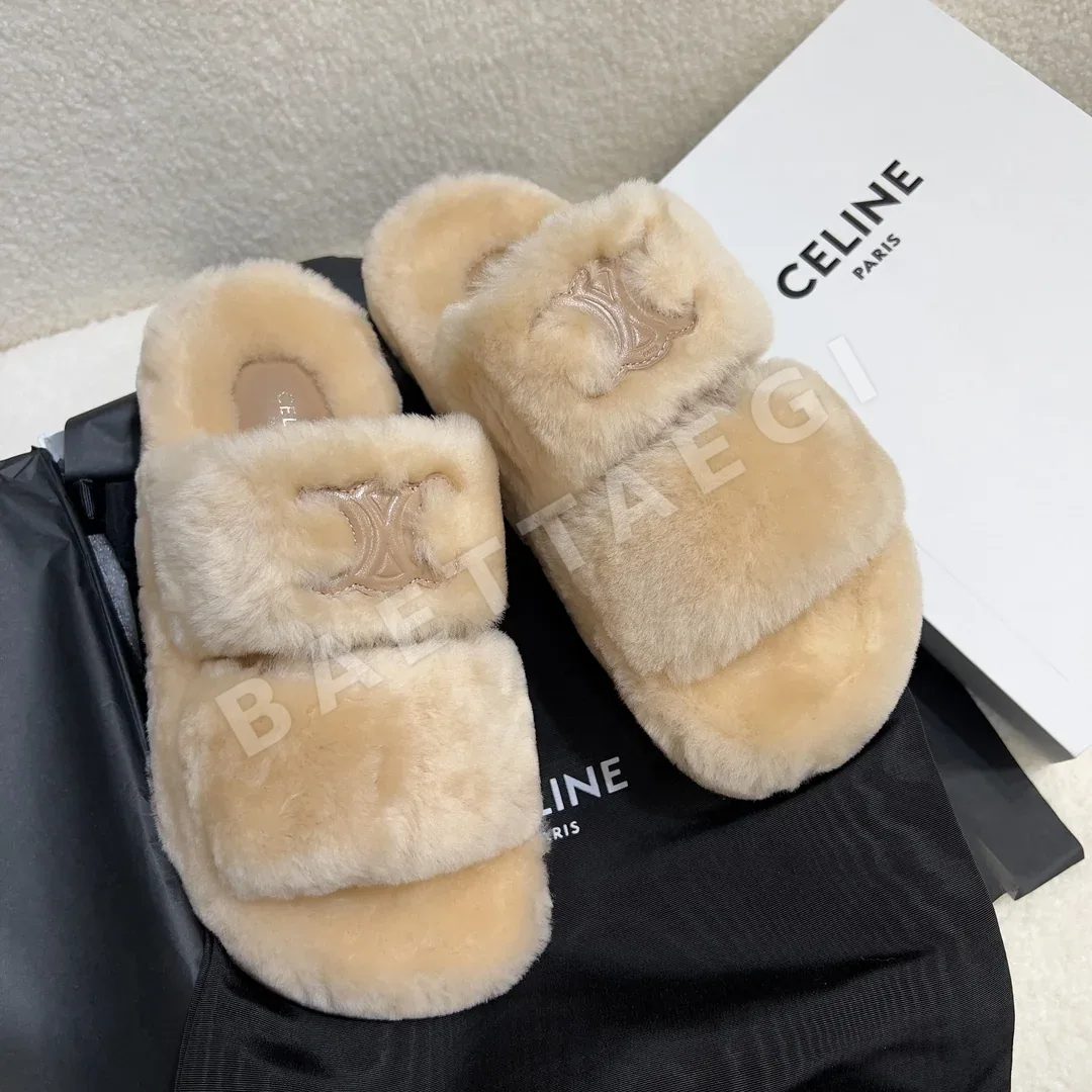 셀린느 울 개선문 퍼 슬리퍼 상세 이미지 3