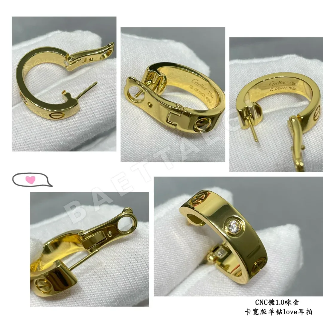 까르띠에 CNC 와이드 LOVE 다이아몬드 귀걸이 상세 이미지 5