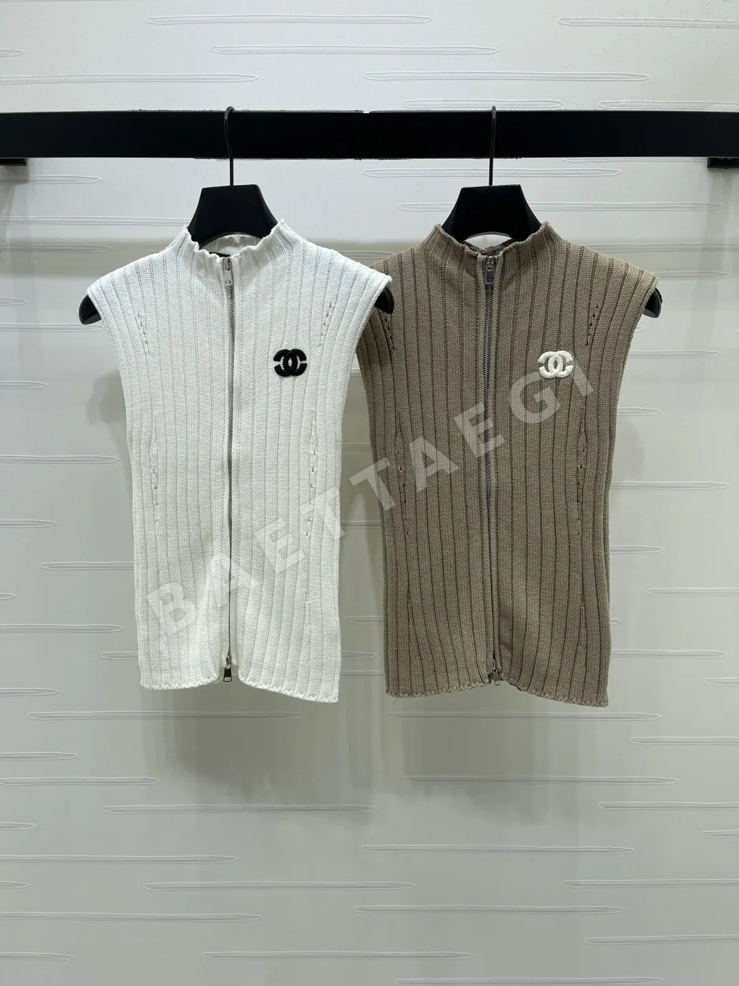 샤넬 스탠드 카라 니트 베스트 154632