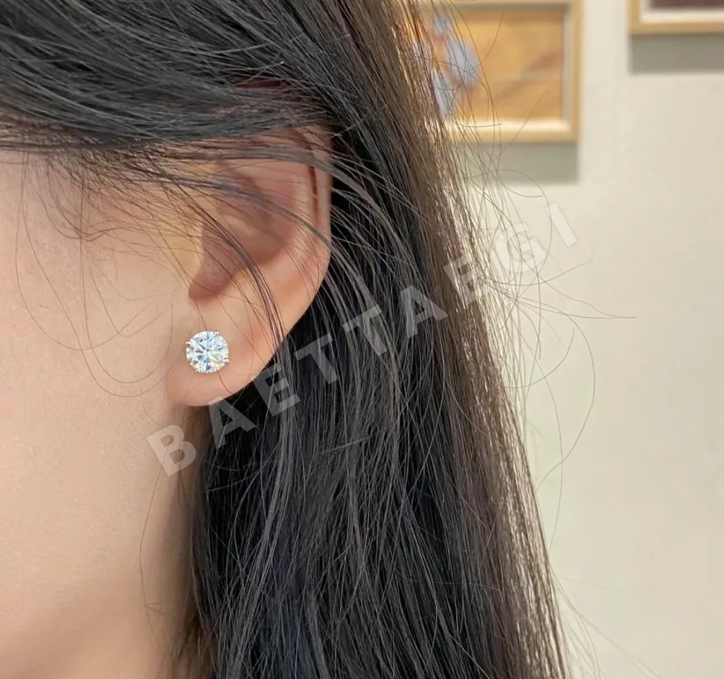 티파니 4 발톱 스터드 스털링 실버 귀걸이 상세 이미지 2