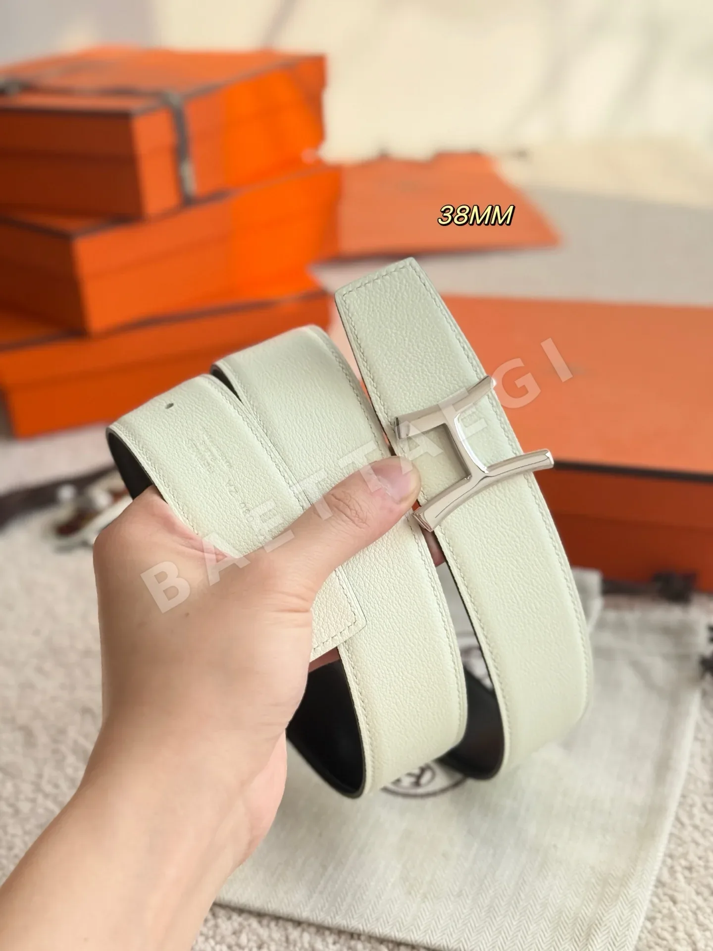 에르메스 스크립트 토고 가죽 벨트 상세 이미지 5