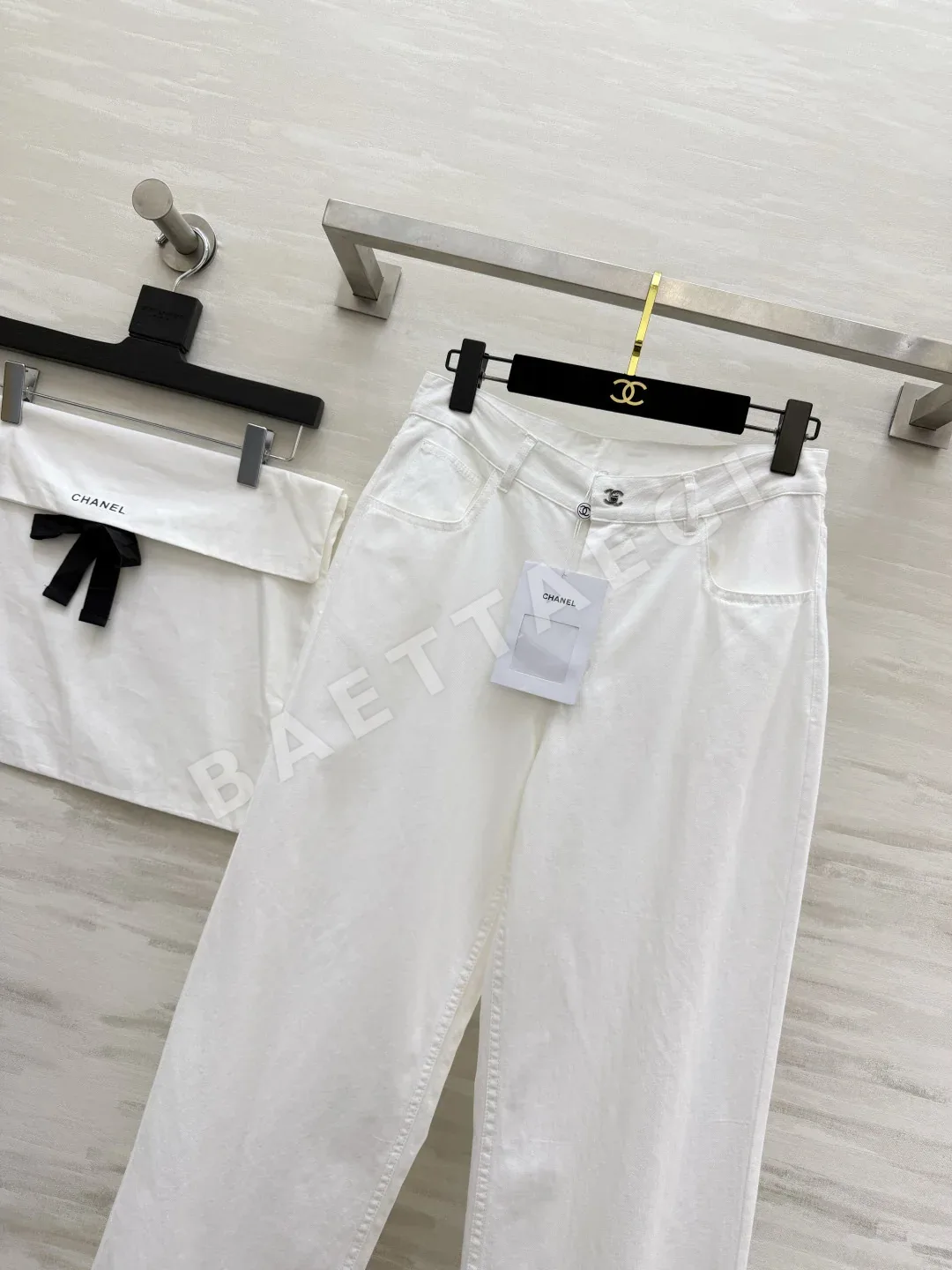 샤넬 스트레이트 레그 여성 바지 상세 이미지 2