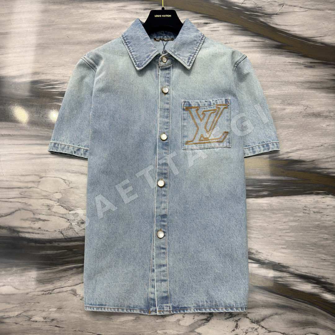 루이비통 LV 데님 반소매 셔츠 상세 이미지 4