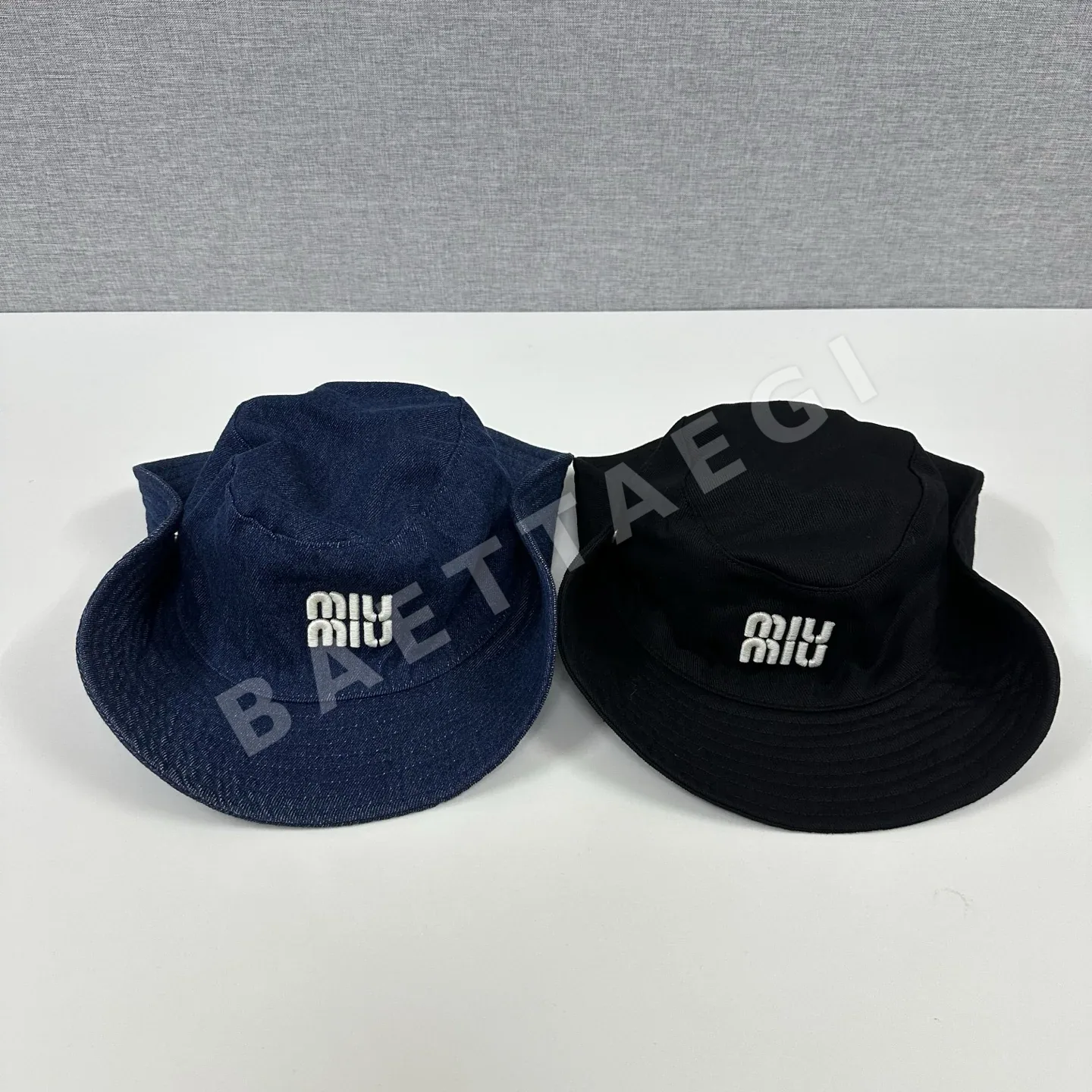 미우미우 데님 버킷햇 모자 상세 이미지 1