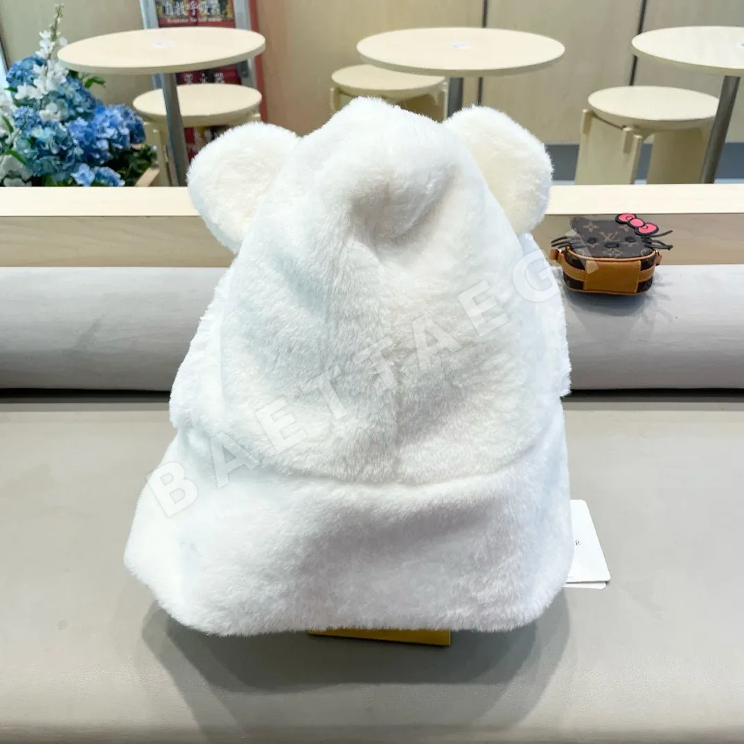 몽클레르 곰 캐릭터 여성용 플리스 안감 모자 세트 상세 이미지 4