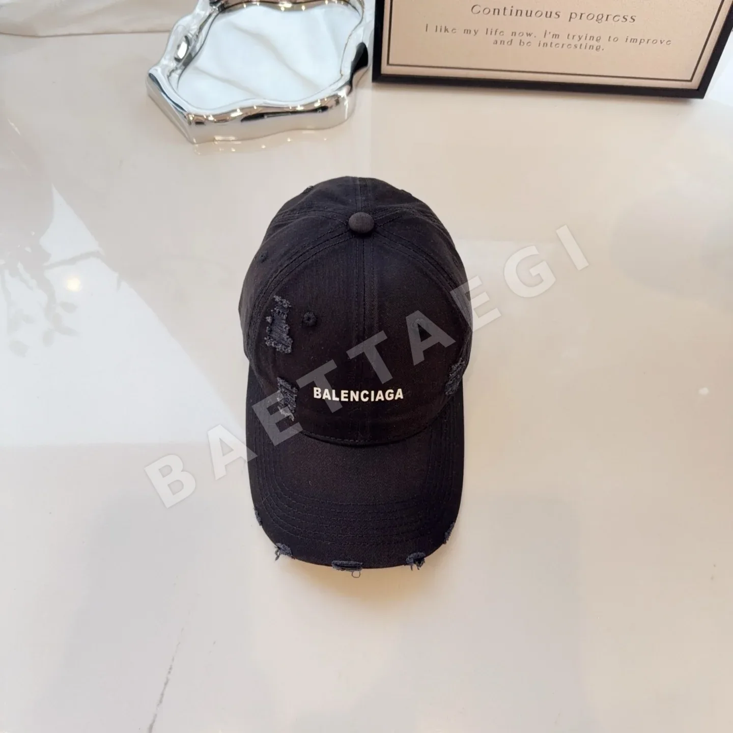 발렌시아가 워싱 데미지 면 야구모자 78081
