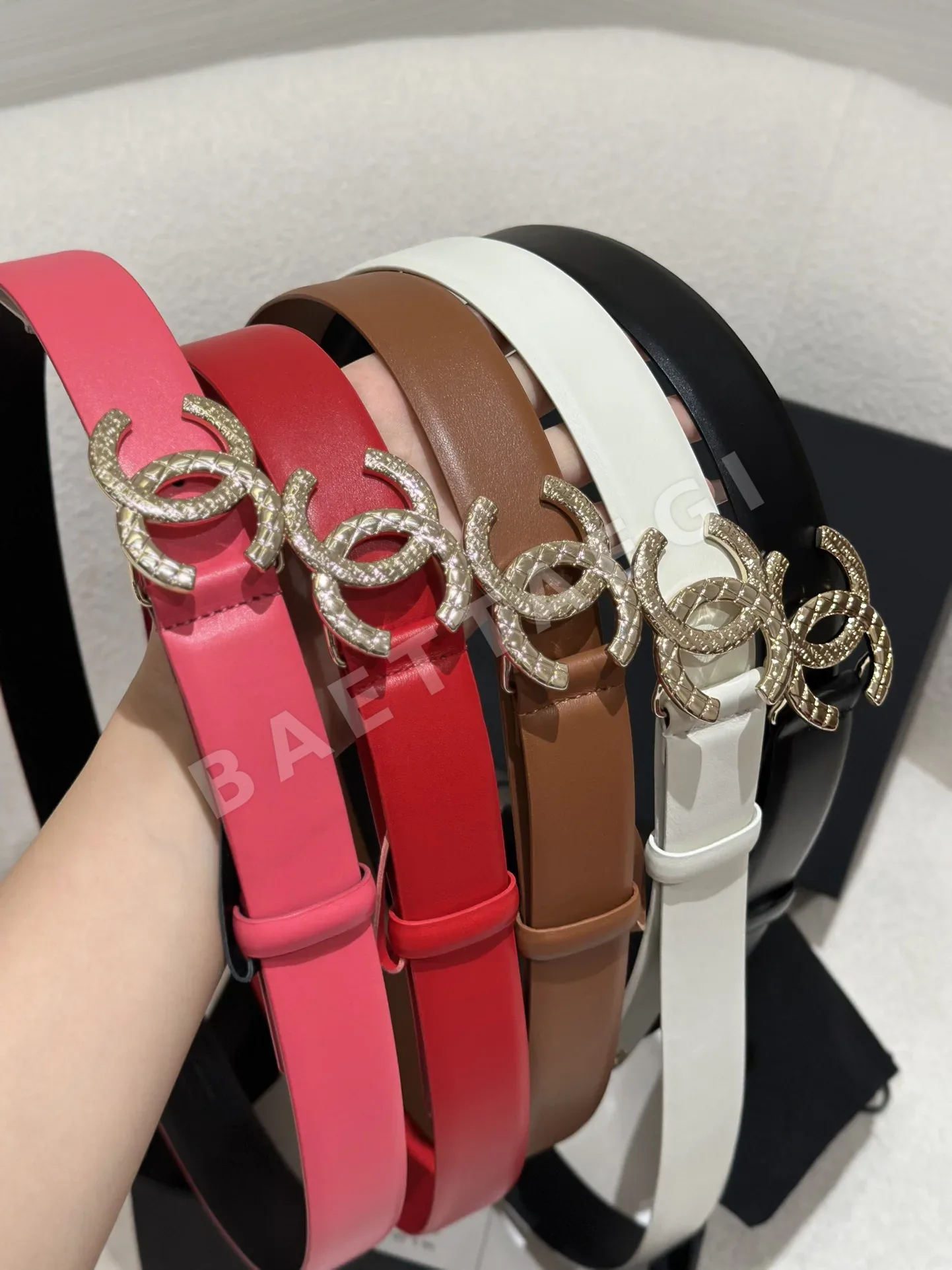 샤넬 CC 버클 송아지가죽 여성 벨트 상세 이미지 3