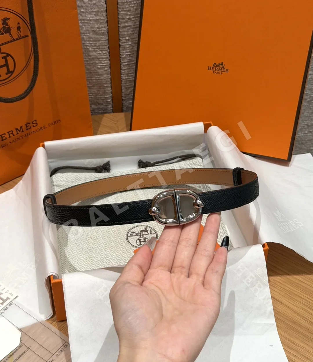 에르메스 H브랜드 앱송 가죽 벨트 177730