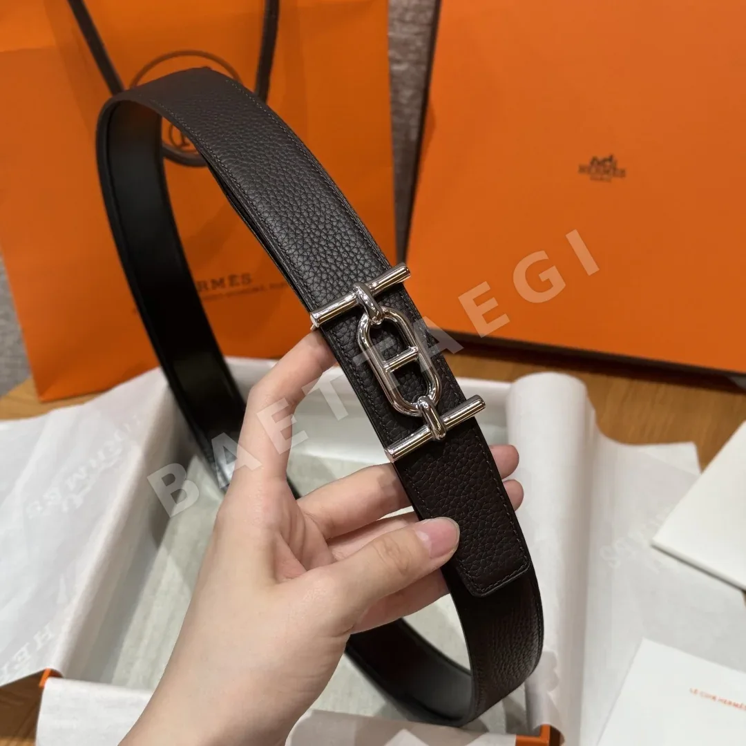 에르메스 팔라듐 도금 H 버클 리버시블 가죽 벨트 상세 이미지 4
