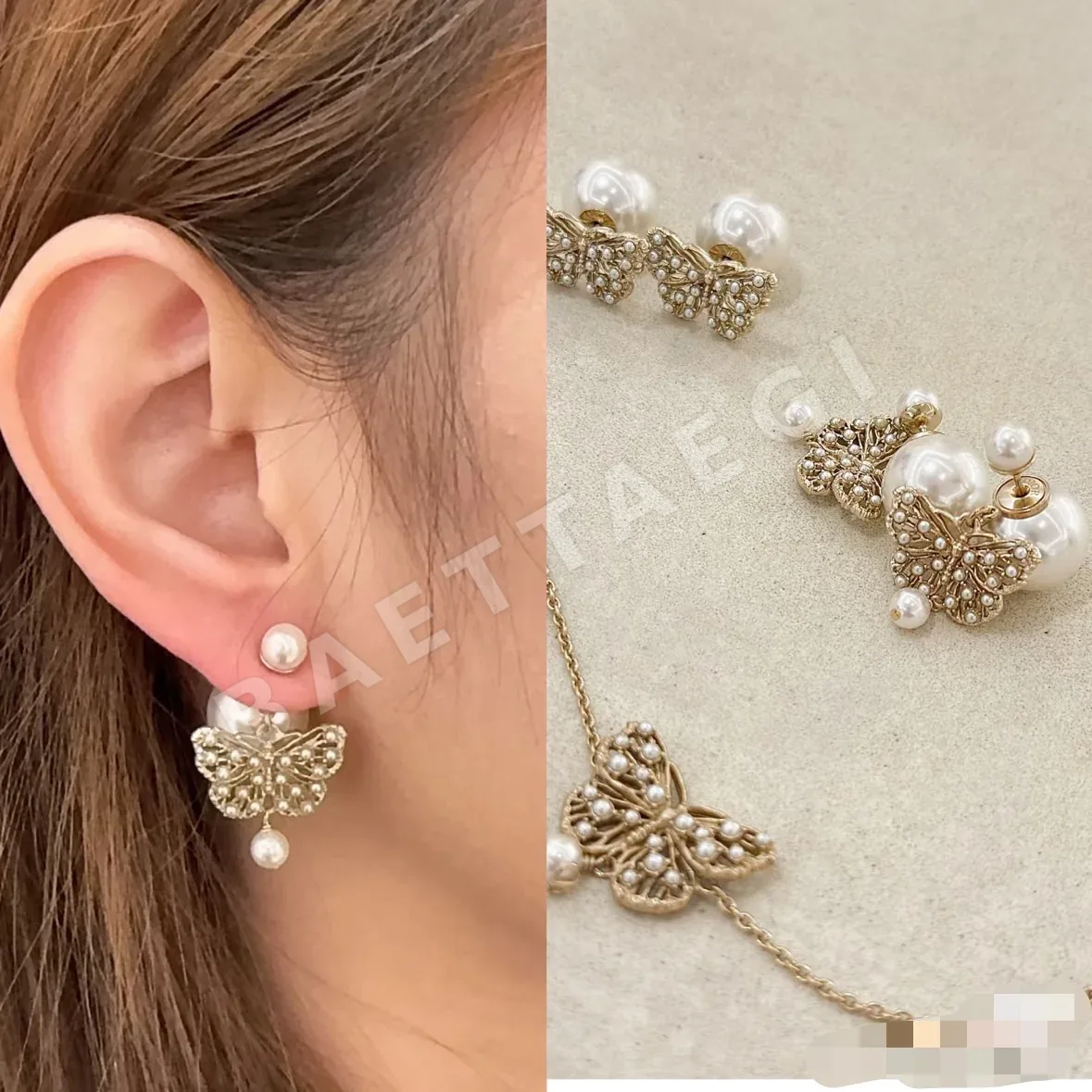 디올 더블 펄 나비 귀걸이 상세 이미지 9