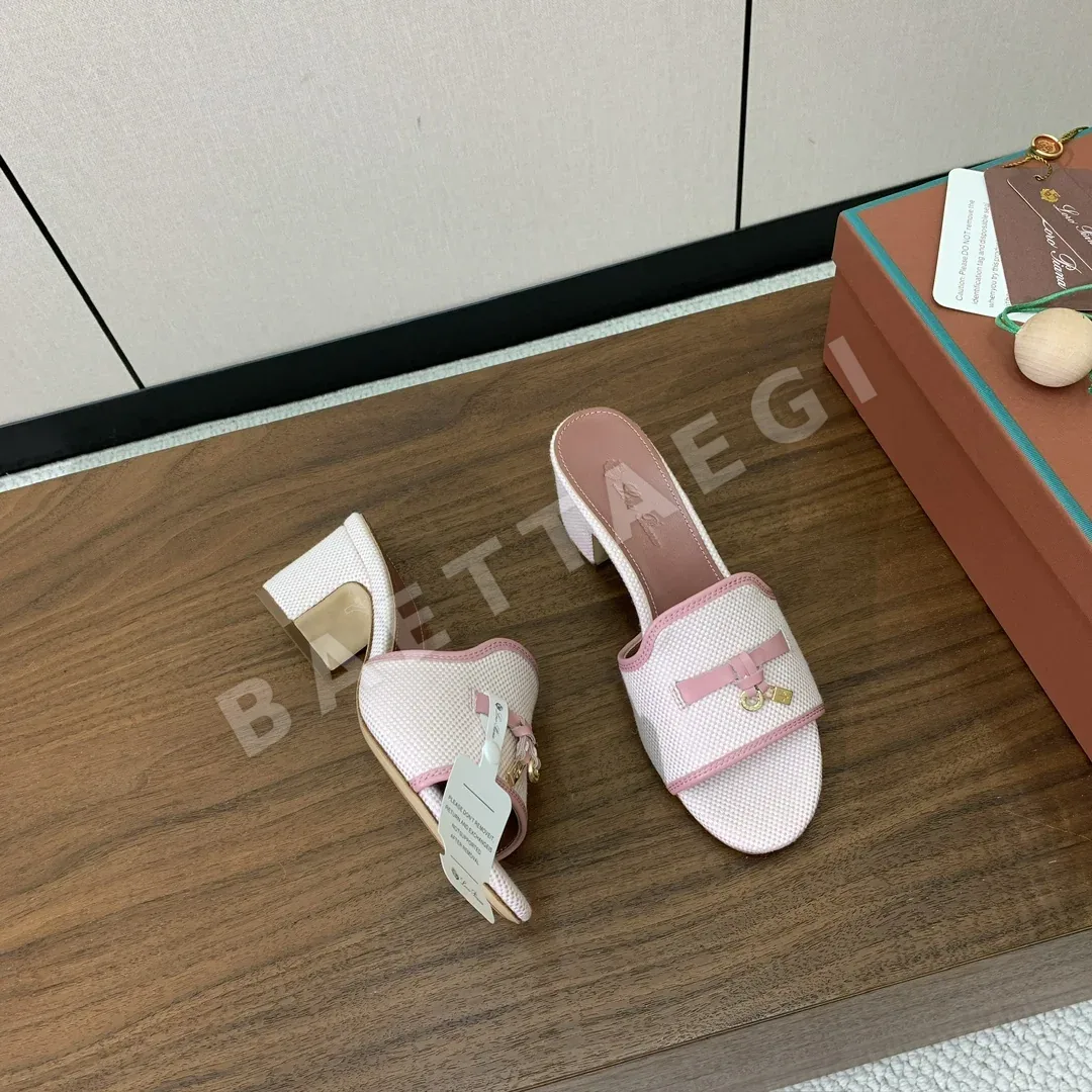 로로피아나 컬러 블록 미드힐 뮬 상세 이미지 2