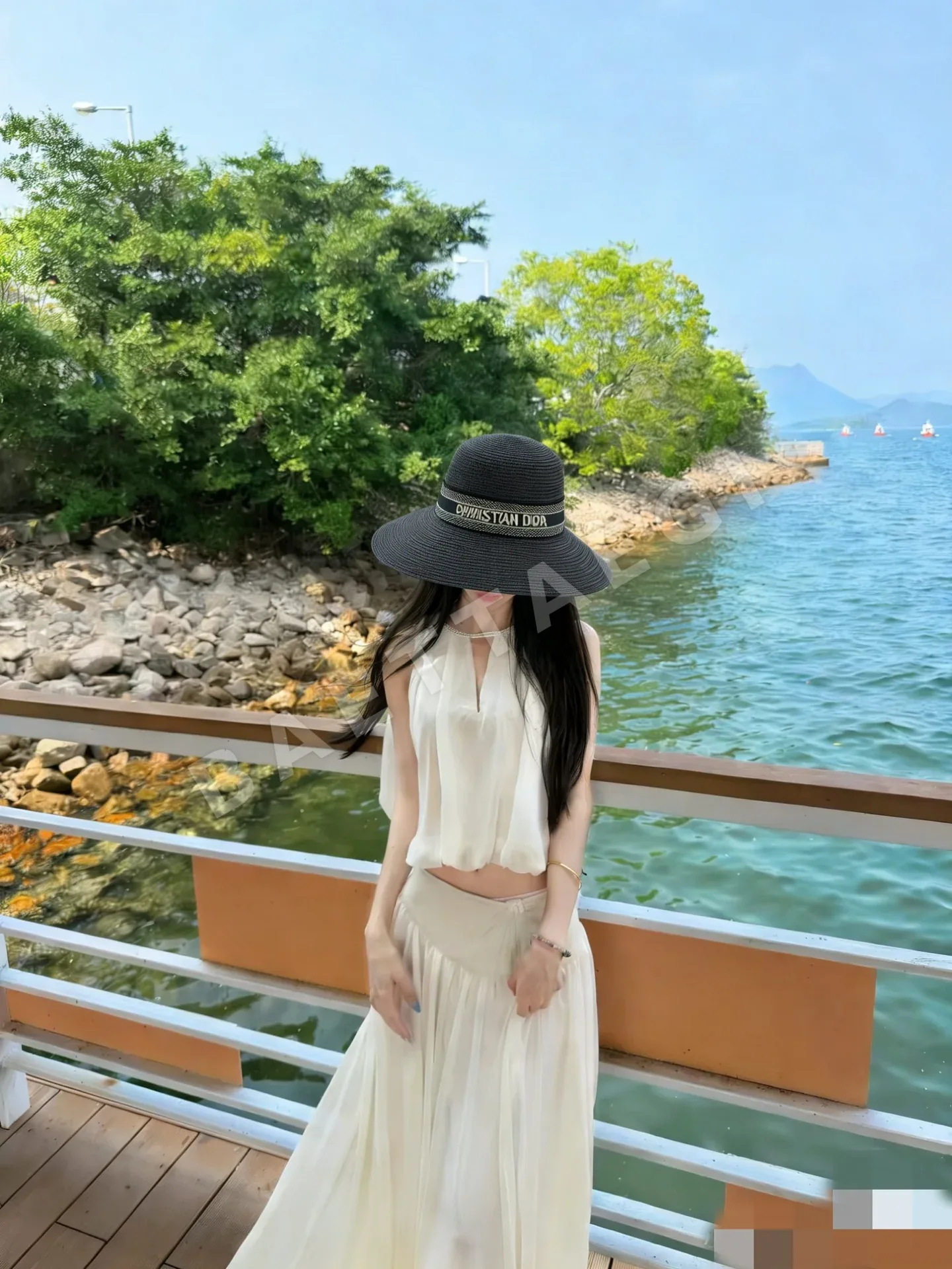 디올 웹핑 버킷햇 모자 133634