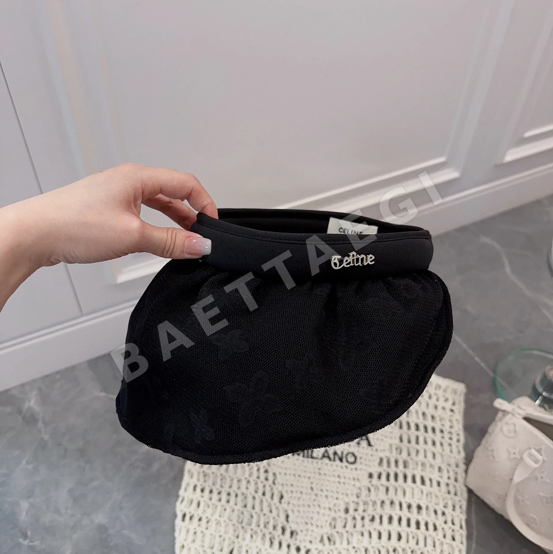 셀린느 레이스 자수 썸머 바이저 모자 상세 이미지 2