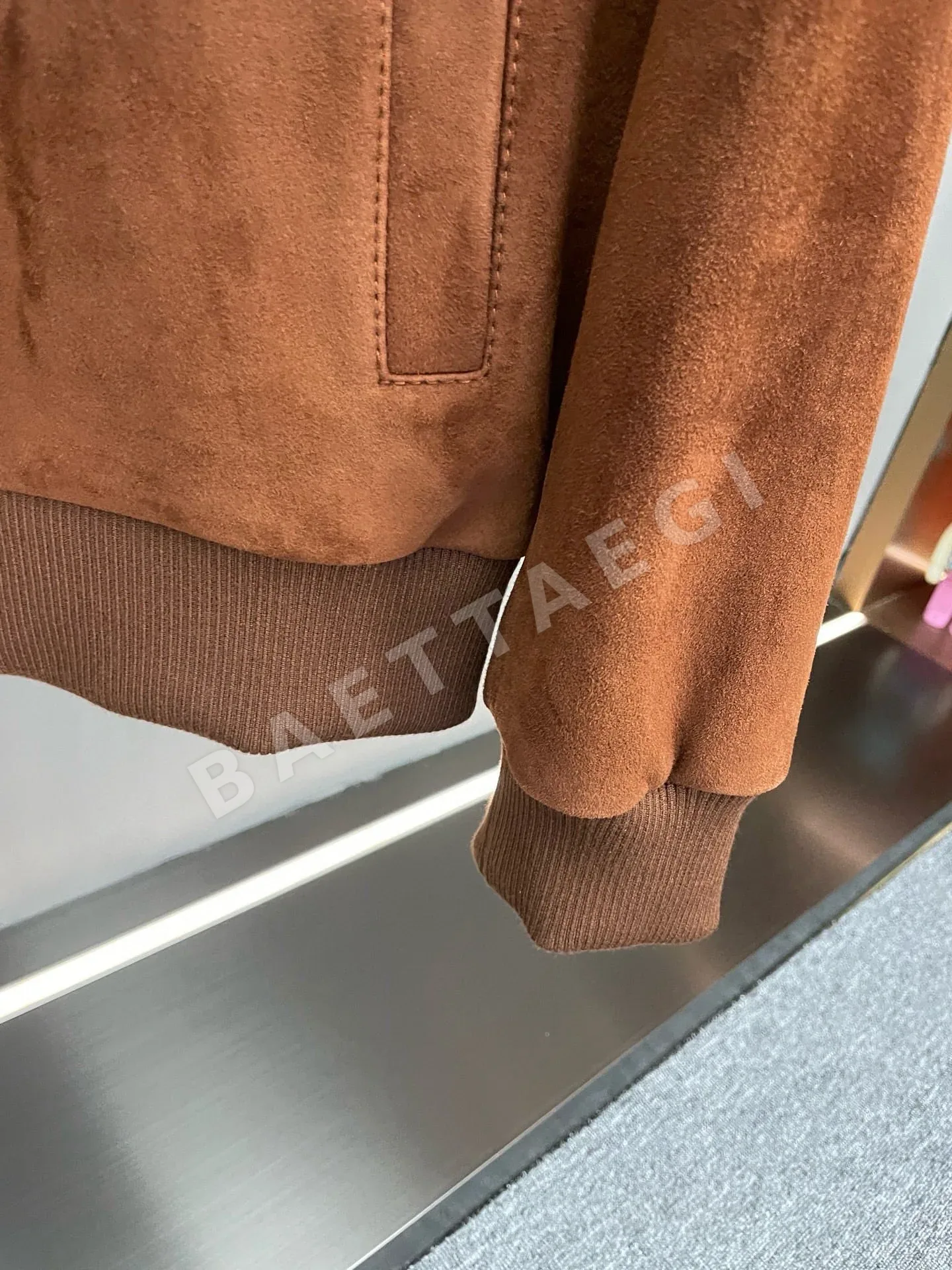 로로피아나 스웨이드 램스킨 베이스볼 자켓 상세 이미지 8