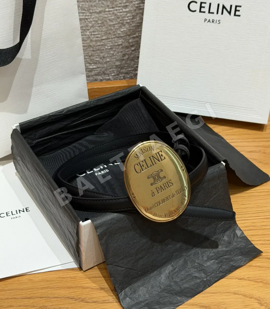 셀린느 메종 13mm 가죽 벨트 177140