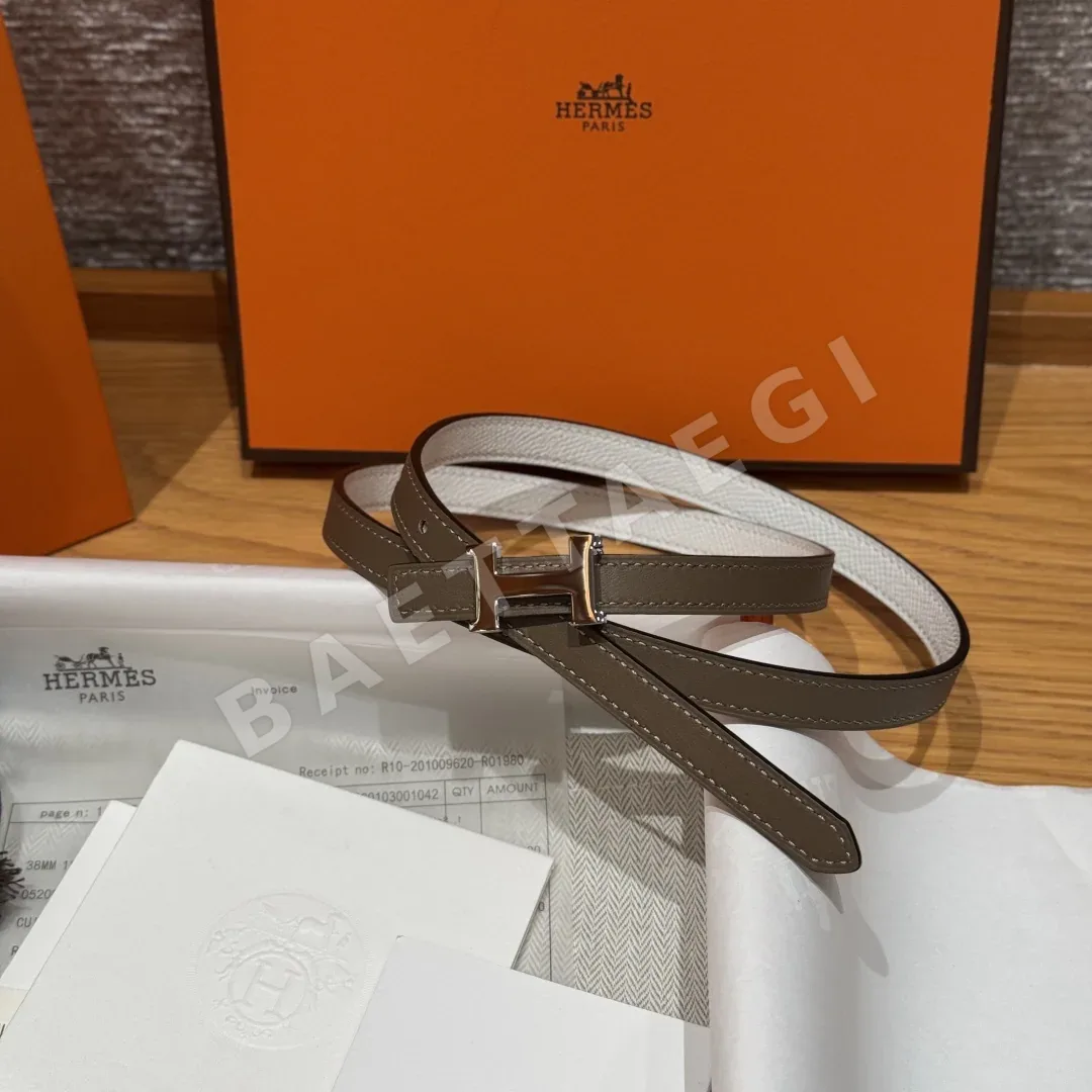 에르메스 미니 H 버클 슬림 가죽 벨트 175842