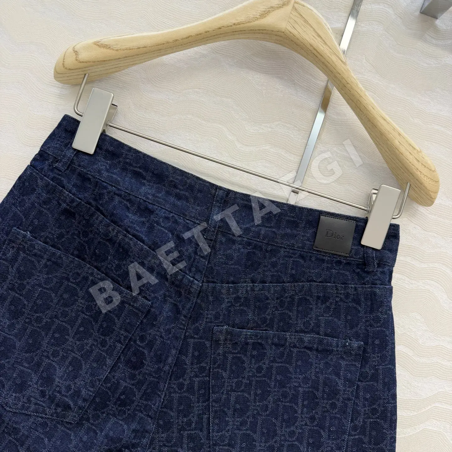 디올 자카드 워시 데님 여성 바지 상세 이미지 9