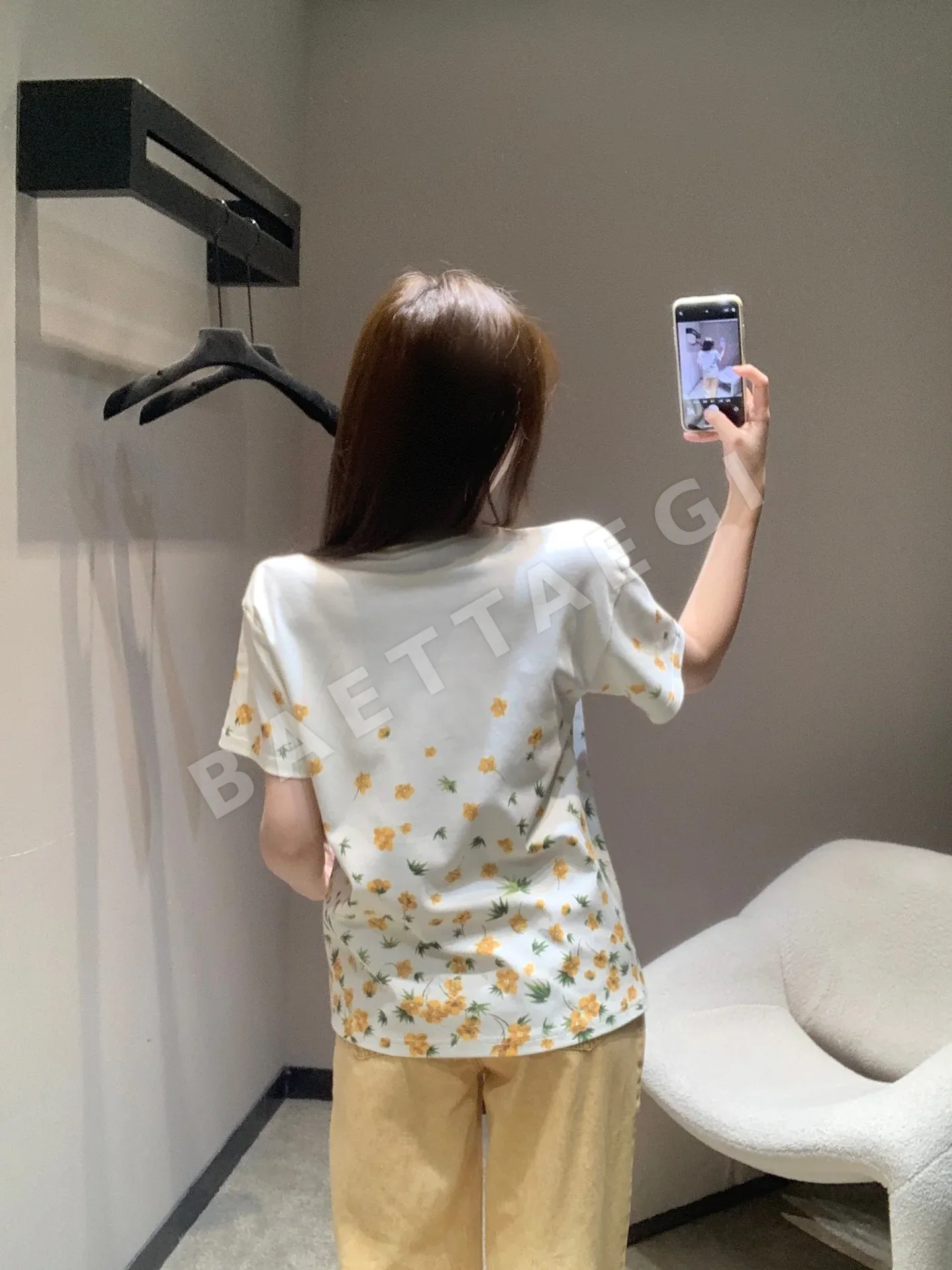 디올 꽃무늬 크루넥 반팔 티셔츠 상세 이미지 7