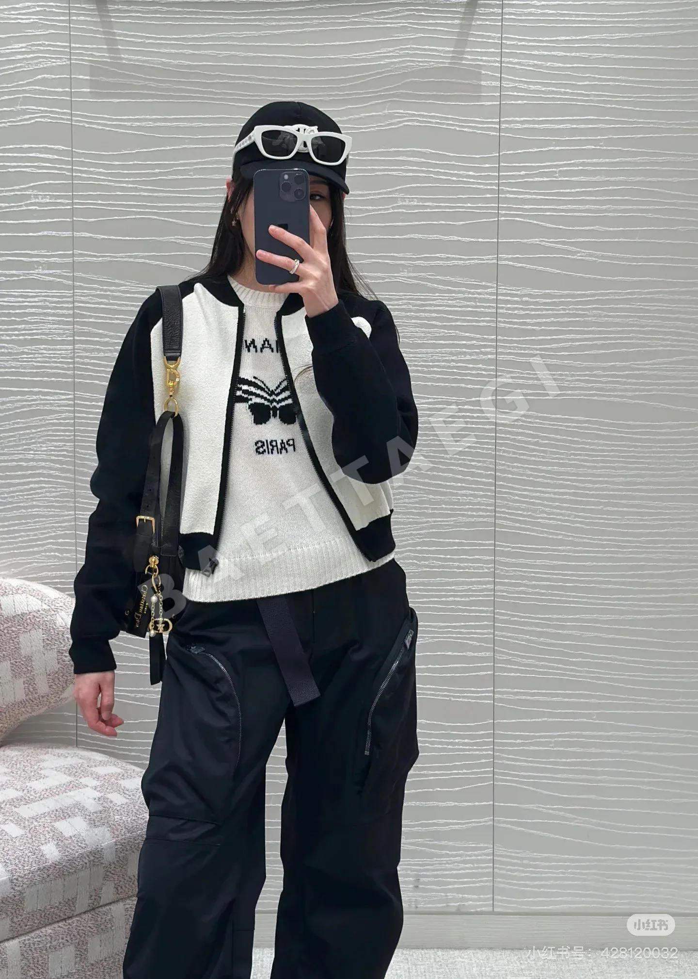 디올 체크 배색 울 자켓 96472
