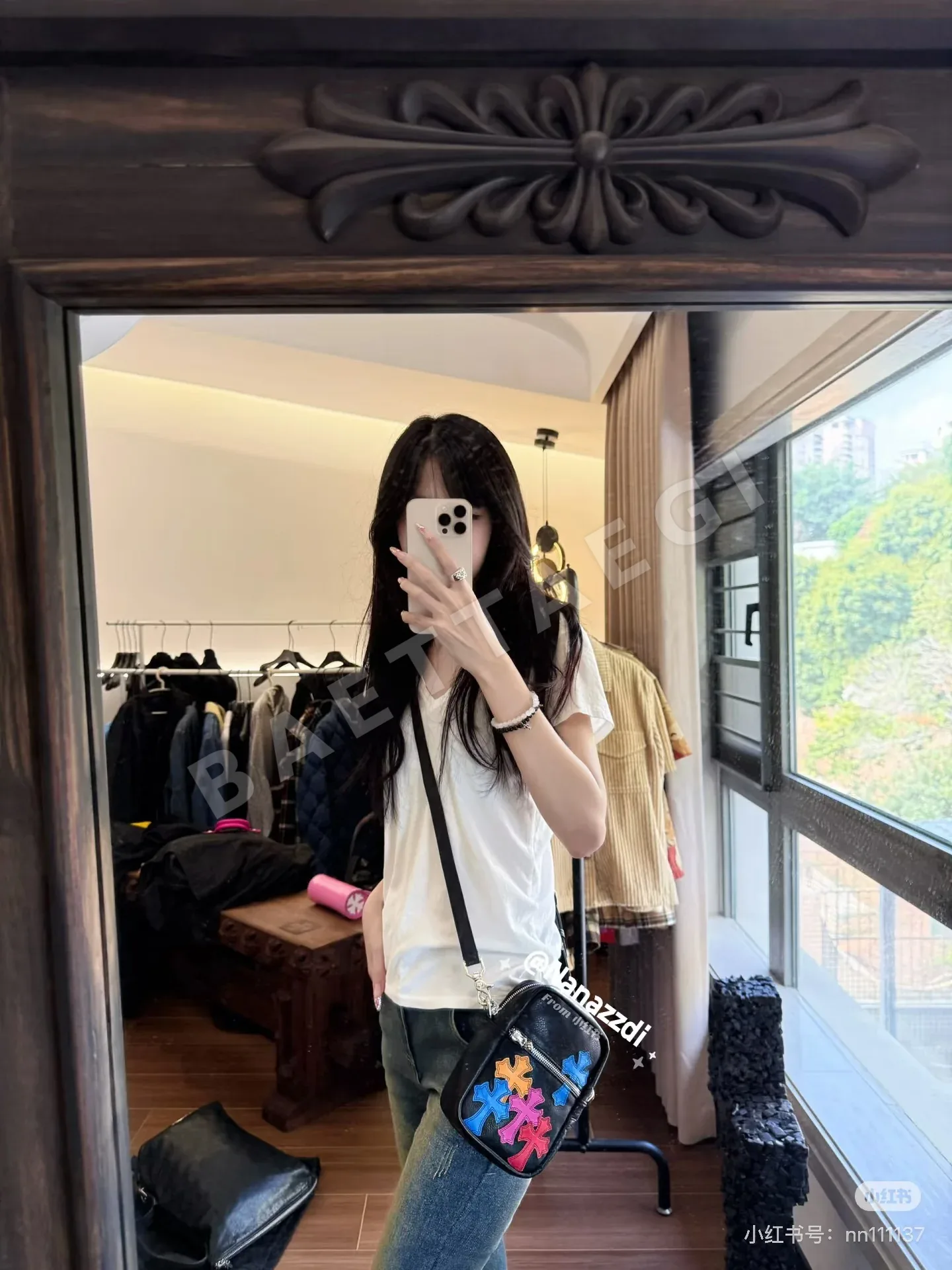 크롬하츠 컬러풀 가죽 크로스 프린트 백 상세 이미지 11
