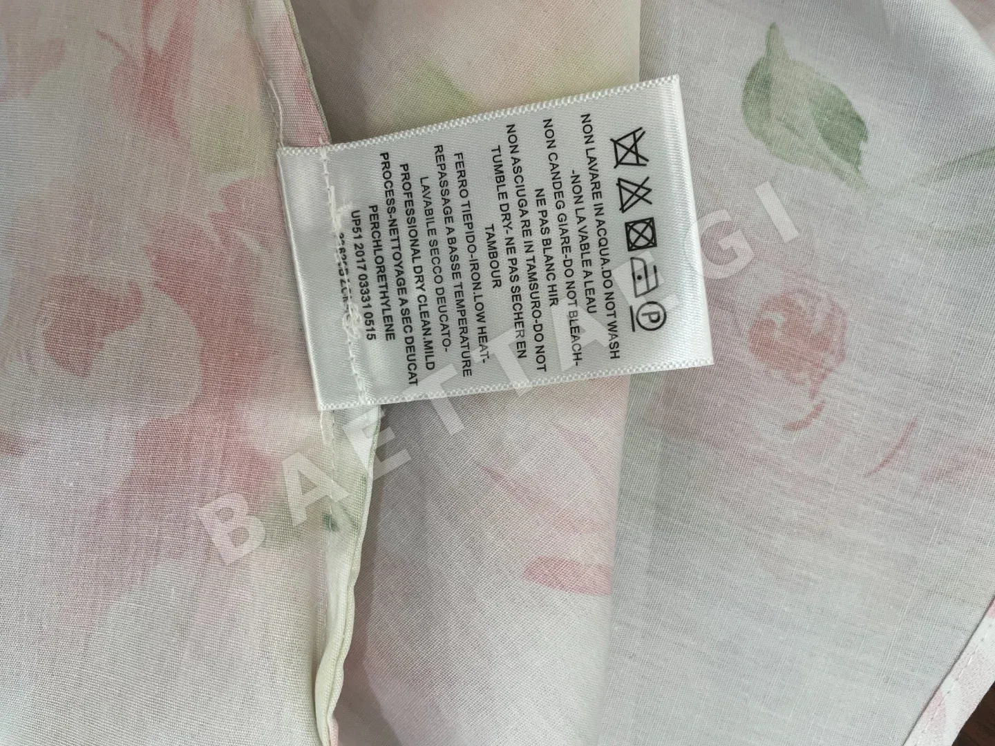 디올 장미 프린트 카라 면 원피스 상세 이미지 7