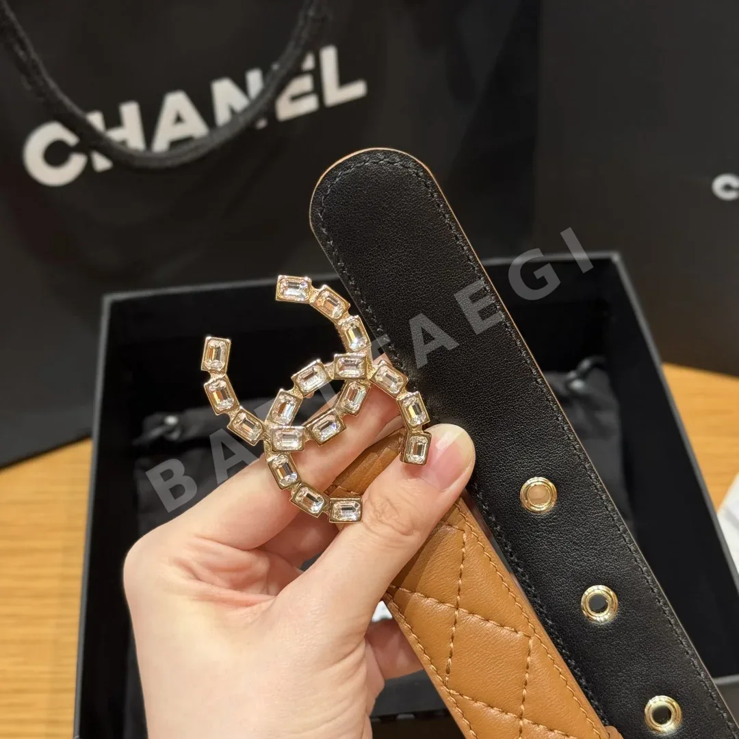 샤넬 램스킨 더블 C 메탈 로고 벨트 상세 이미지 5