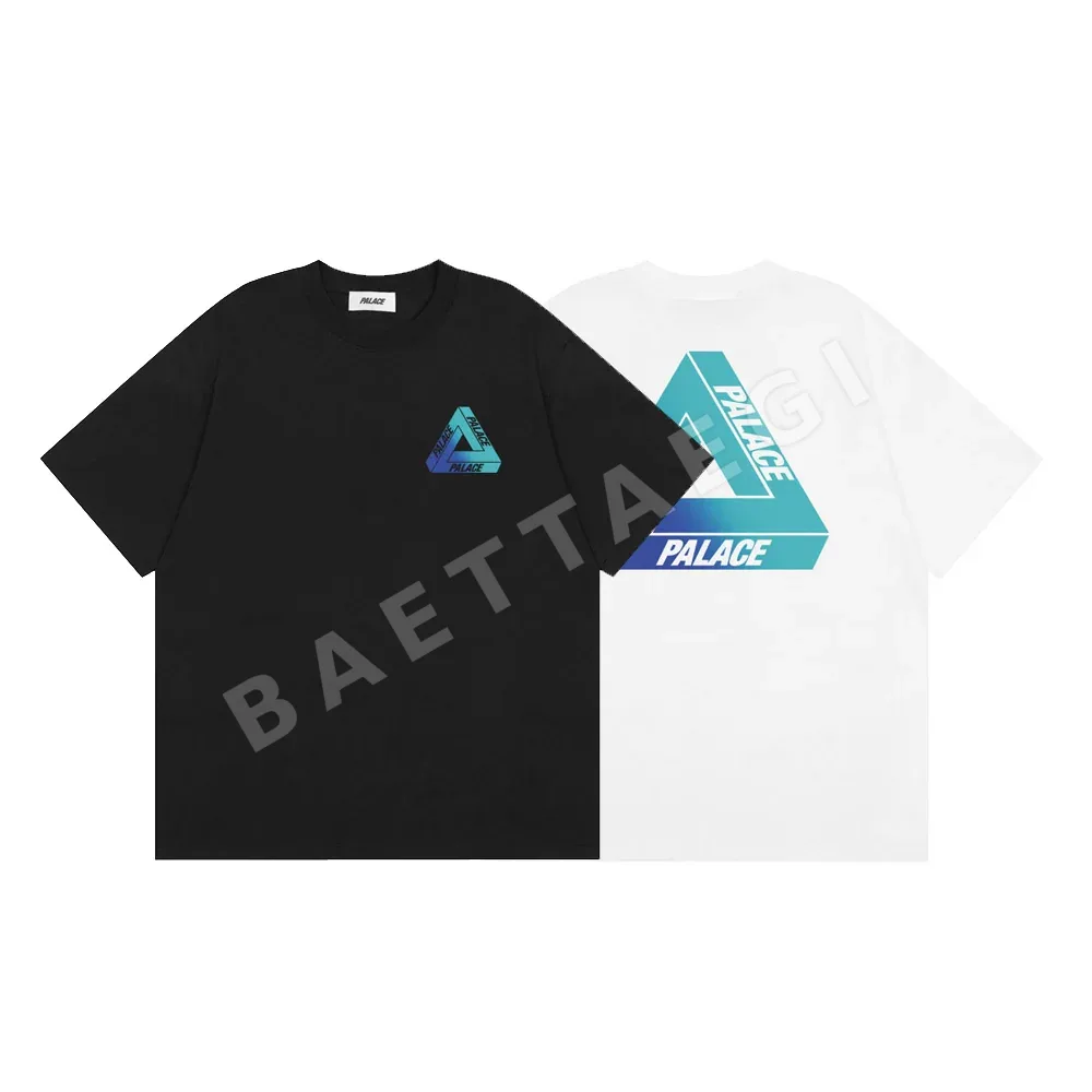 팔라스 그라데이션 삼각 레터 프린트 반팔 티셔츠 89748
