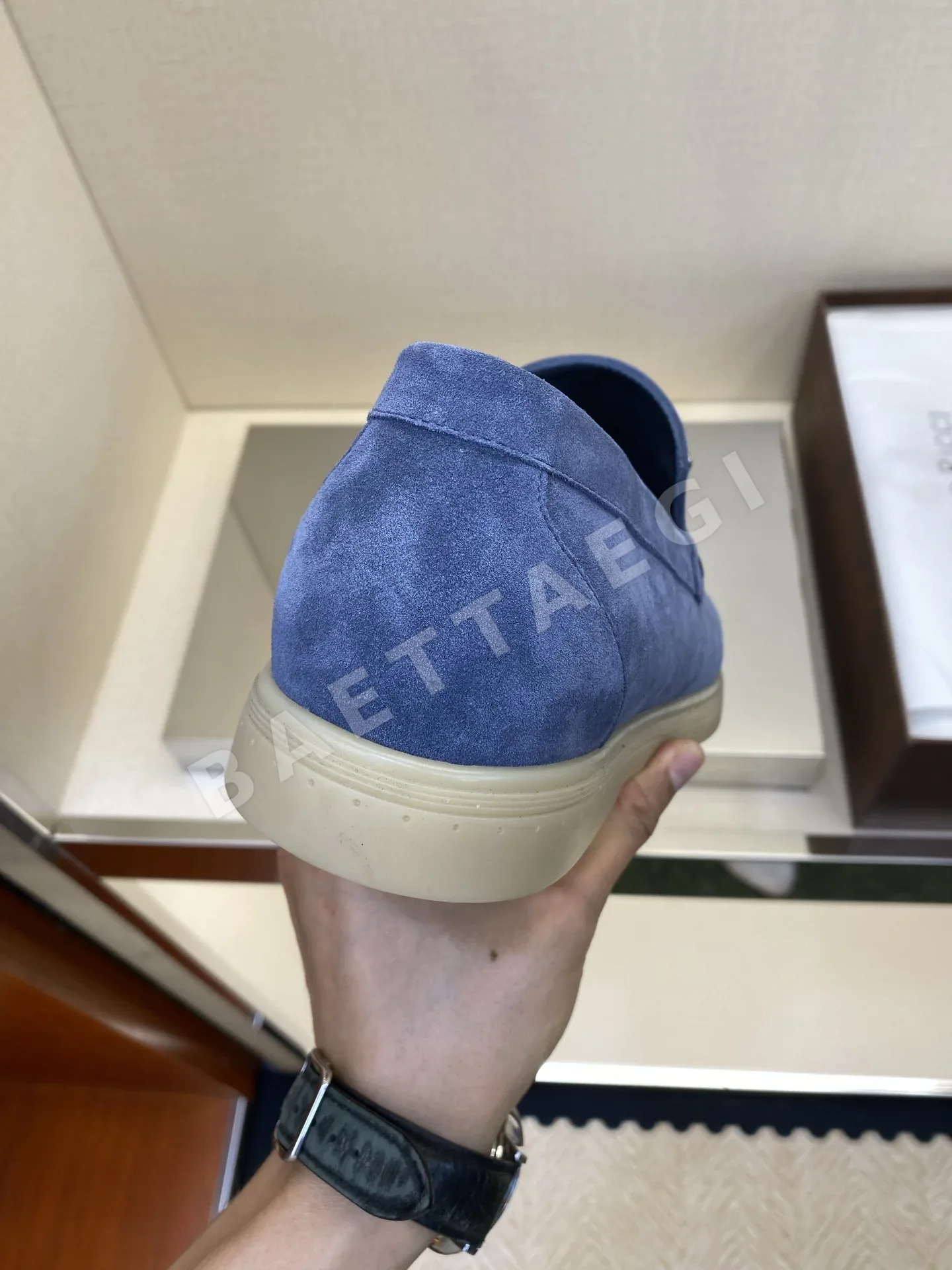 스테파노리치 로퍼 남성 송아지가죽 독수리 머리 로고 상세 이미지 7