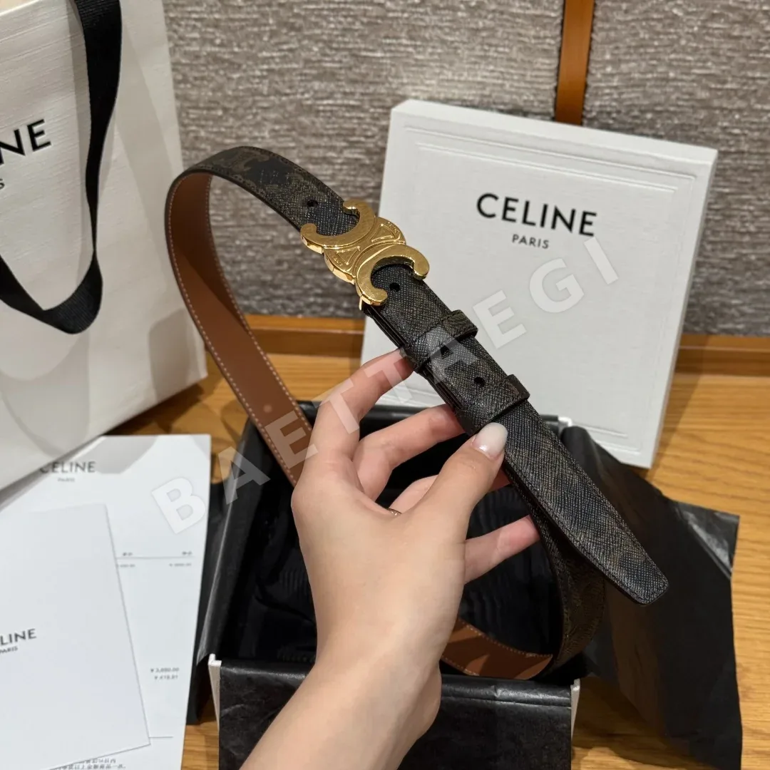 셀린느 트리옴페 양면 가죽 벨트 상세 이미지 3