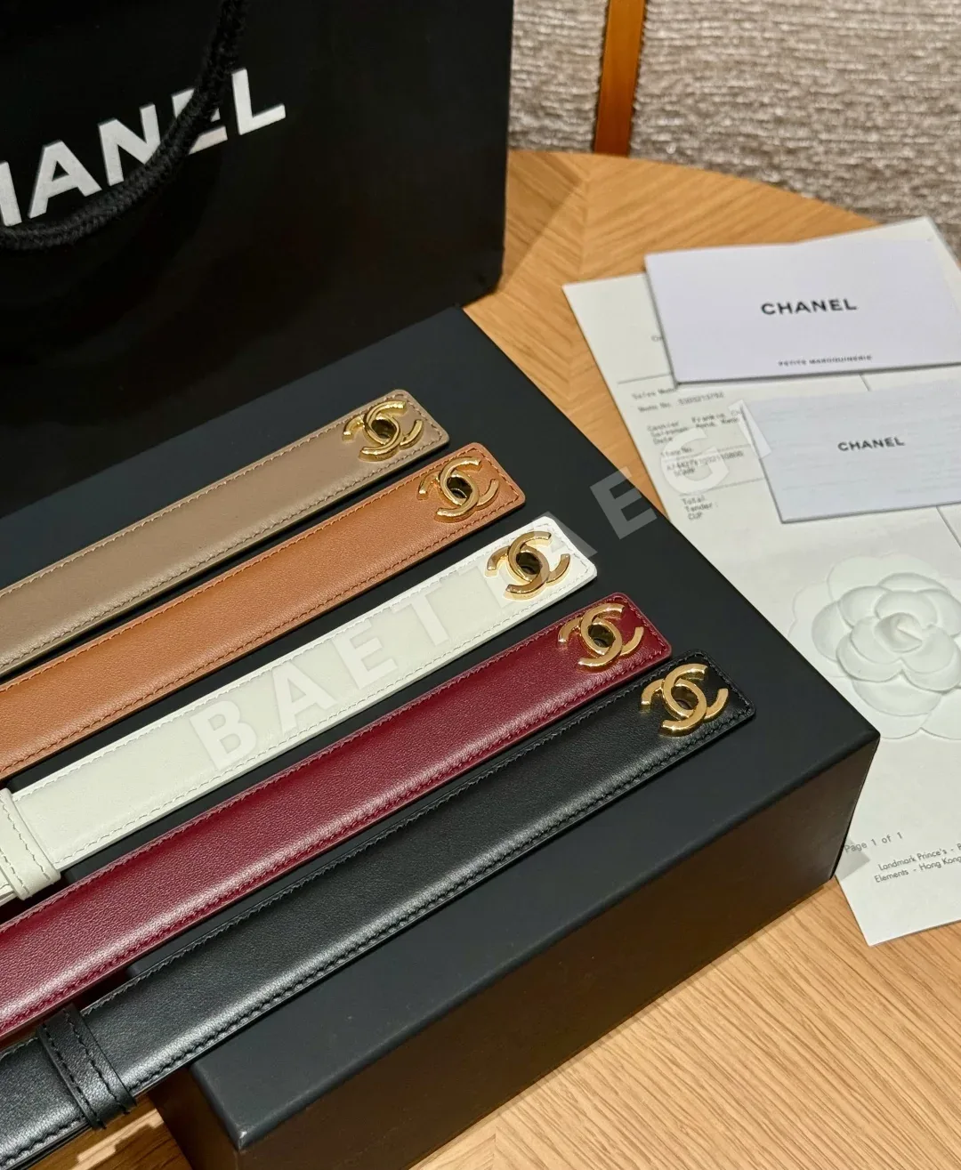 샤넬 회전식 더블 C 메탈 버클 레더 벨트 상세 이미지 7
