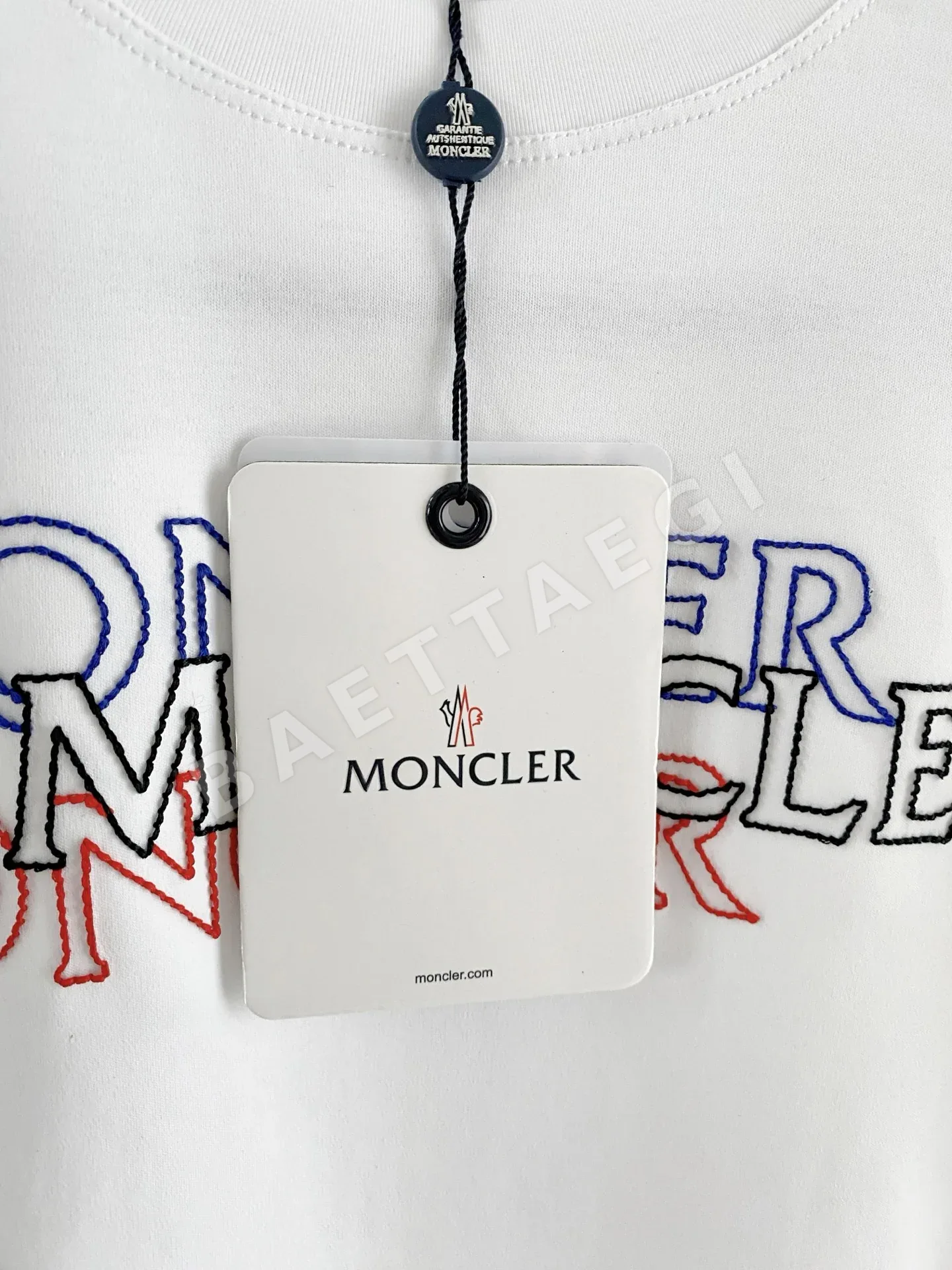 몽클레르 여성 린넨 코튼 반팔 티셔츠 상세 이미지 5